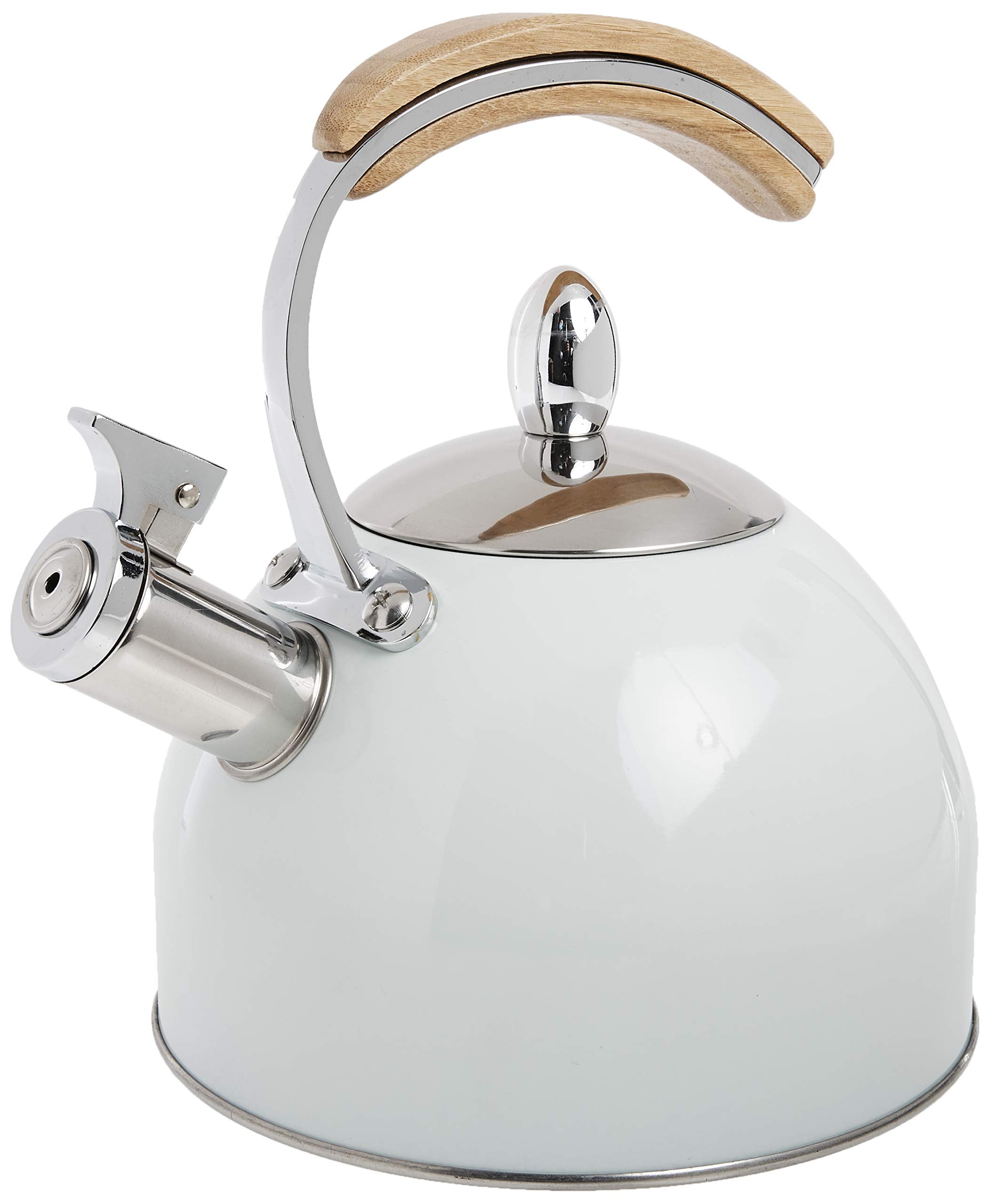 Pinky Up Presley Tea Kettle, Stovetop Stainless Steel Kettle, Whistling, Tea Accessory Gifts, Fast Boil Water Kettle, Wooden Han