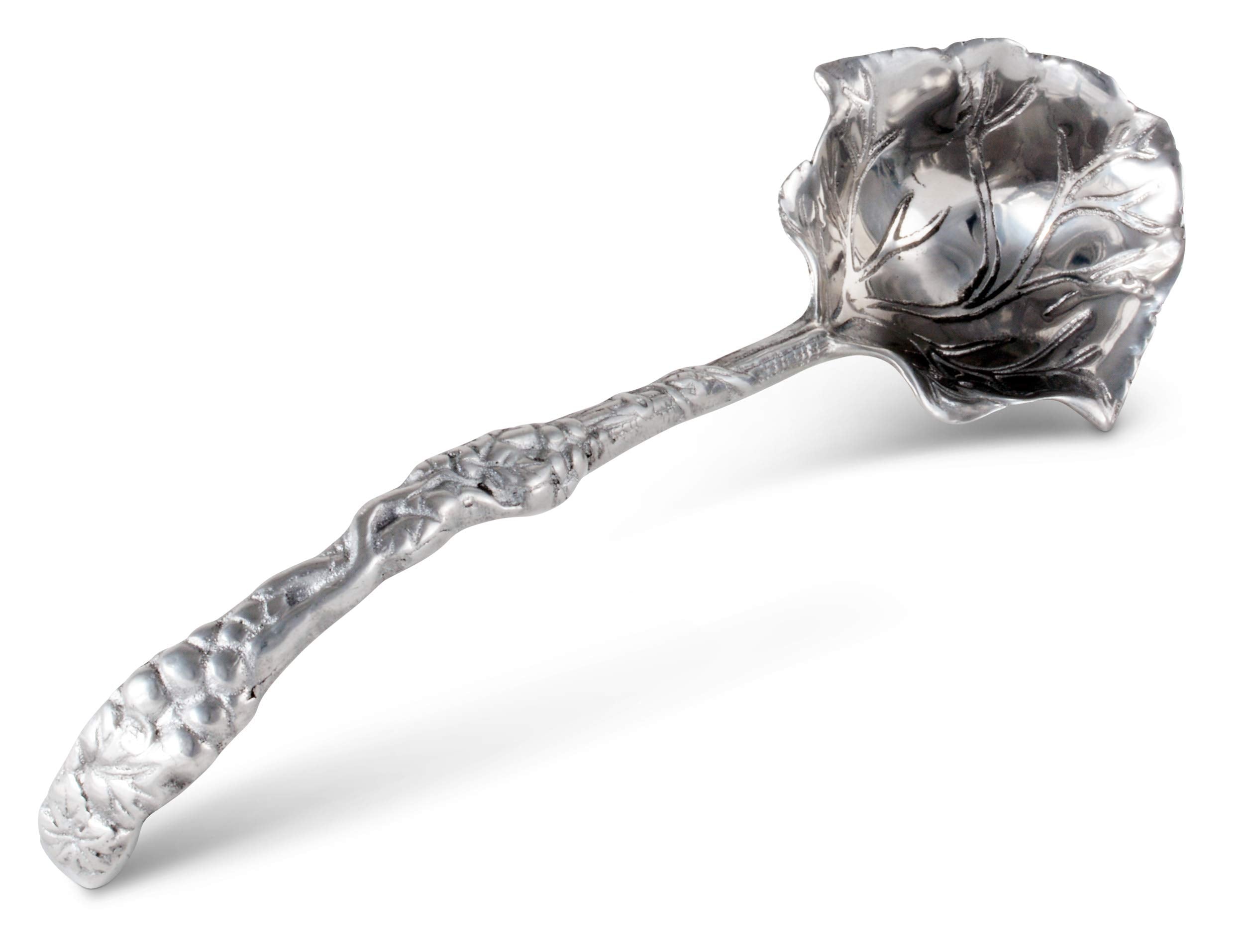 Arthur Court Aluminum Grape Pattern Punch/Soup/Serving Ladle Silver Spout 12 Inch Long
