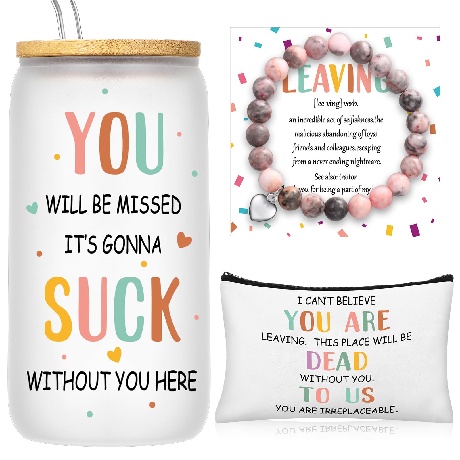 Skylety Coworker Leaving Gifts for Women Going Away Christmas Farewell Gifts Set Goodbye Leaving Job Lucky New Job for Female Co