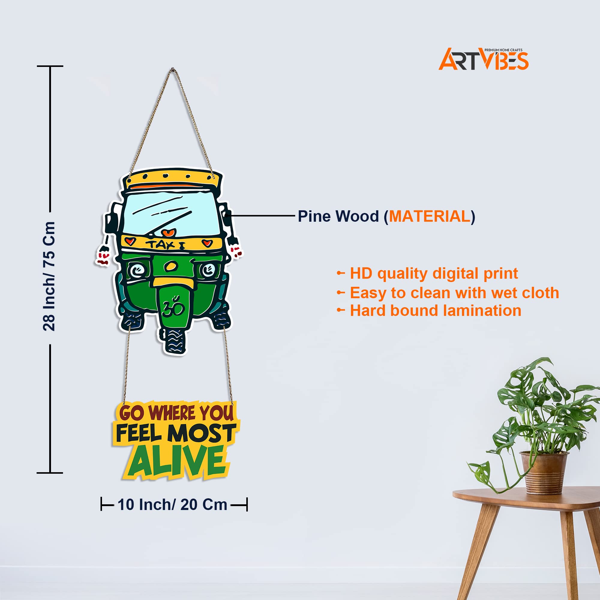 Artvibes Auto Printed Wooden Wall Hanging with Quotes for Home Decor | Office | Gifts | Living Room | Bedroom | Wooden Decorativ