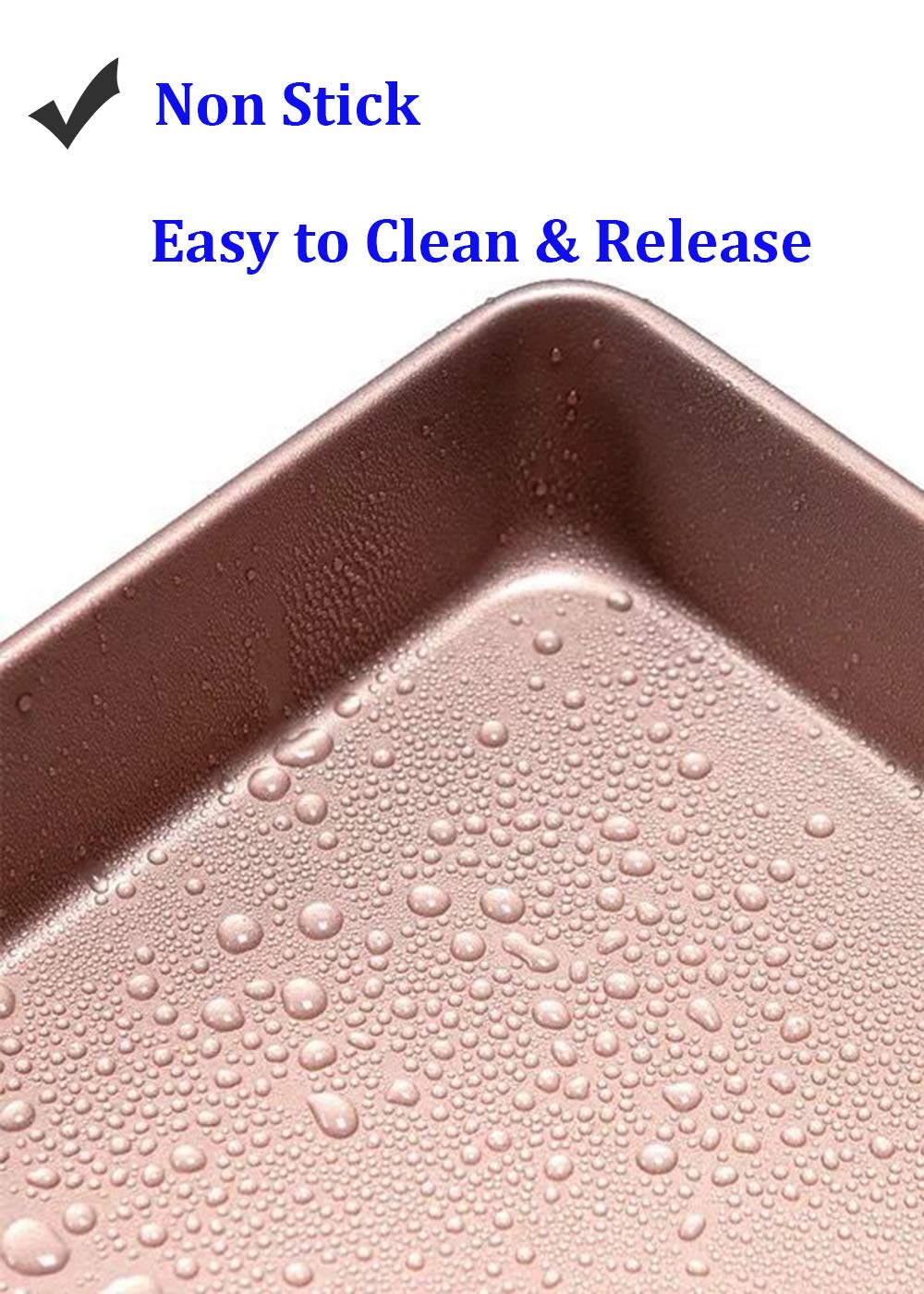 Hytk Small Cookie Cake Brownie Baking Sheet Pan Set 11 X 9 Inch Toaster Oven Replacement Tray Bakeware Nonstick 2X Thicken High