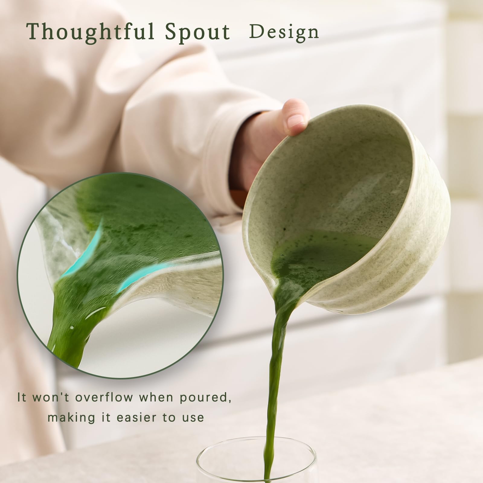 Ochcahser Japanese Matcha Set, Matcha Bowl With Spout And Coaster, Matcha Whisk And Holder, Sifter, Scoop, Spoon, Cleaning Brush