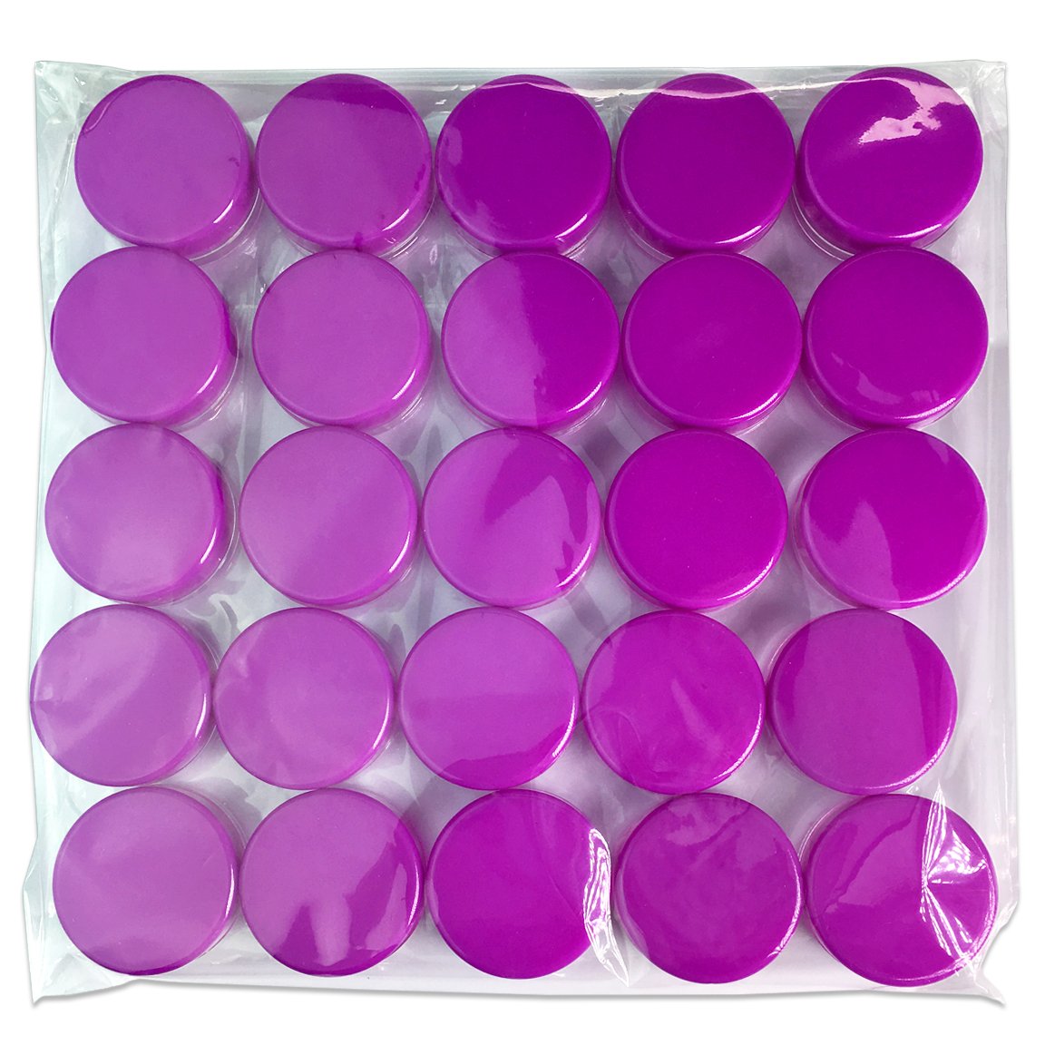 (25 Pieces Jars + Lid) Beauticom 3G/3Ml Round Clear Jars With Purple Screw Cap Lids For Scrubs, Oils, Toner, Salves, Creams, Lot