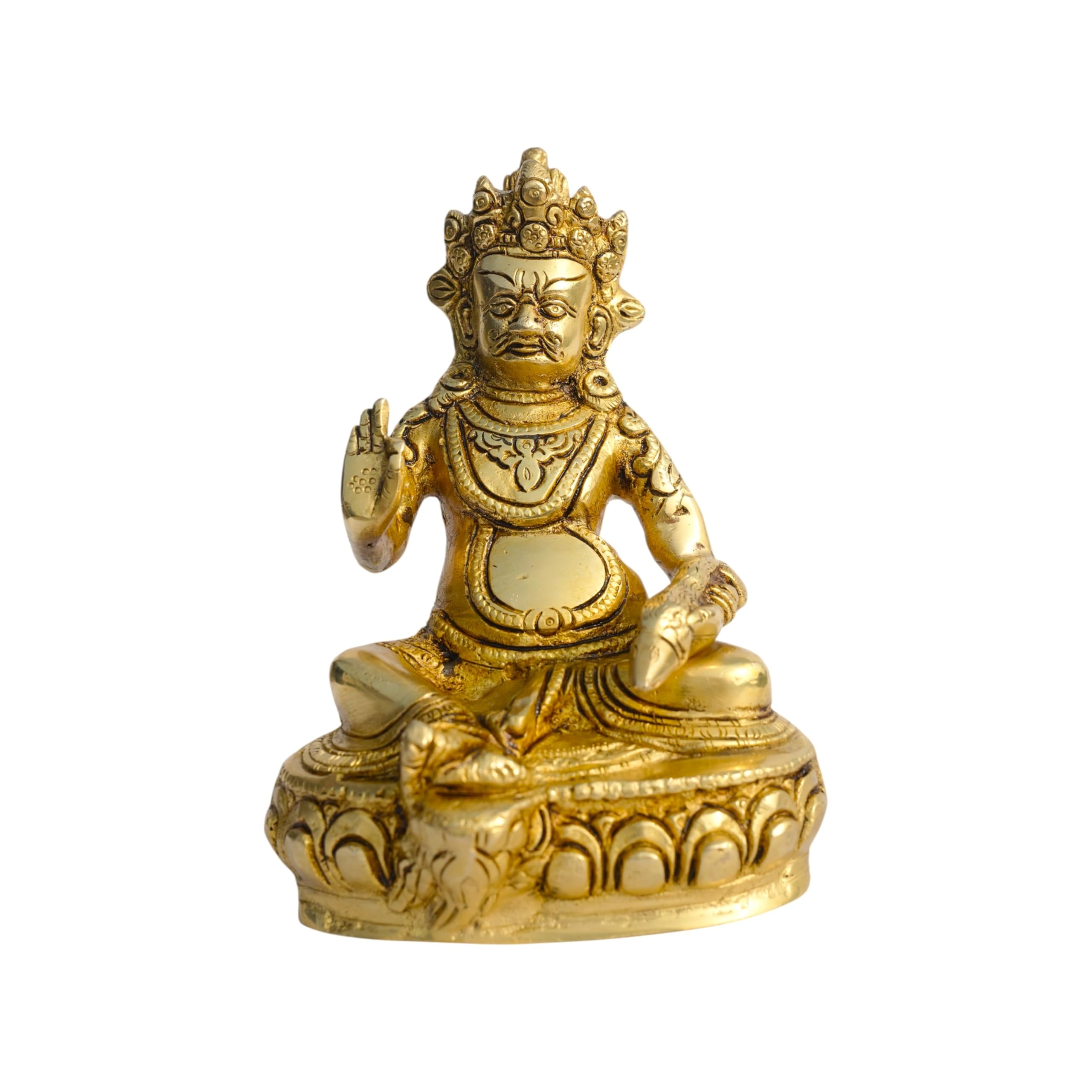Brongs Brass Kuber Statue | Height - 18 Cm Aprrox | Weight - 1678 Gram Approx | Vastu Idol For Home And Office | Zonal Placement