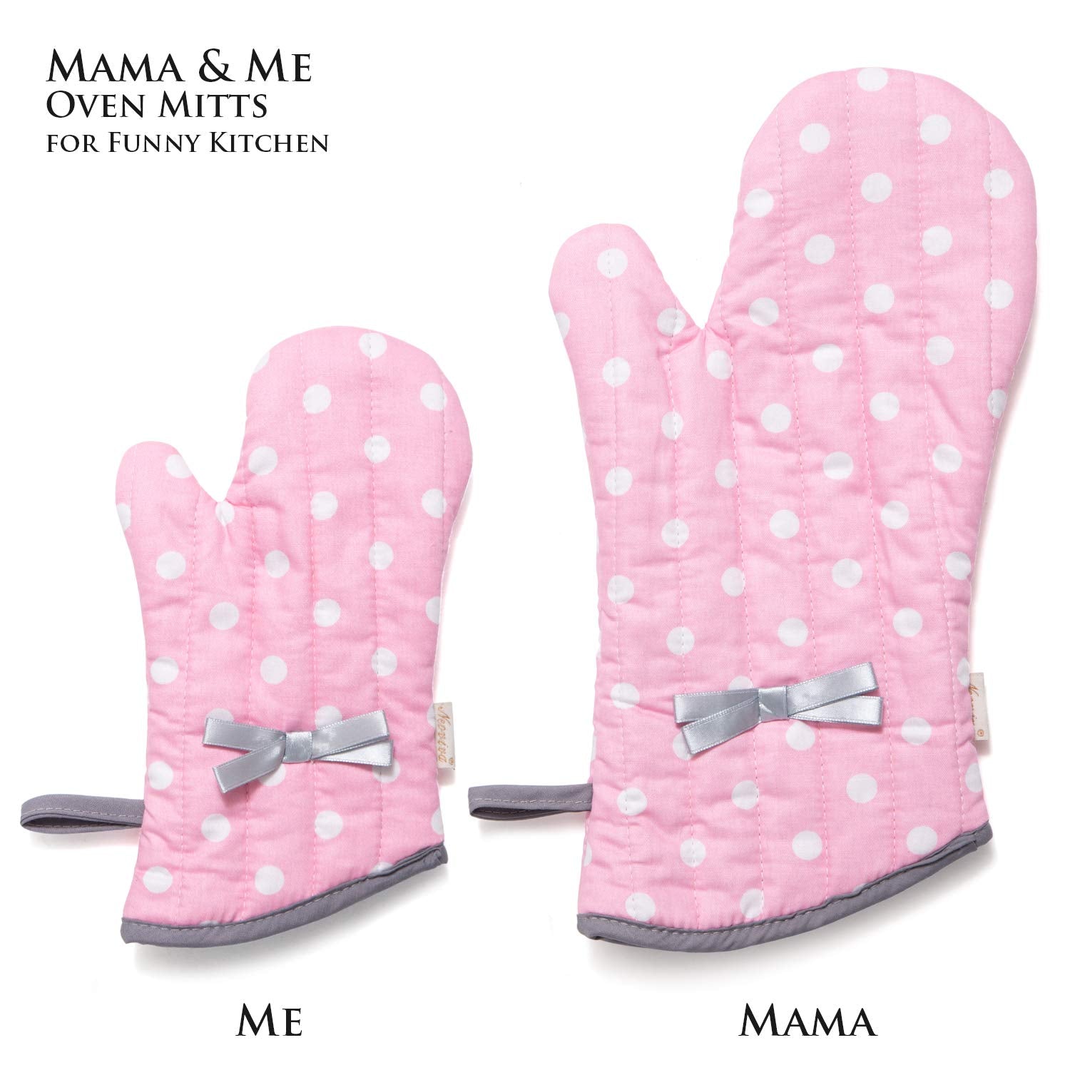 Neoviva Kitchen Oven Mitts For Adults, Heat Resistant Cotton Oven Gloves Set Of 2 For Cooking Baking, Kitchen Gloves For Farmhou