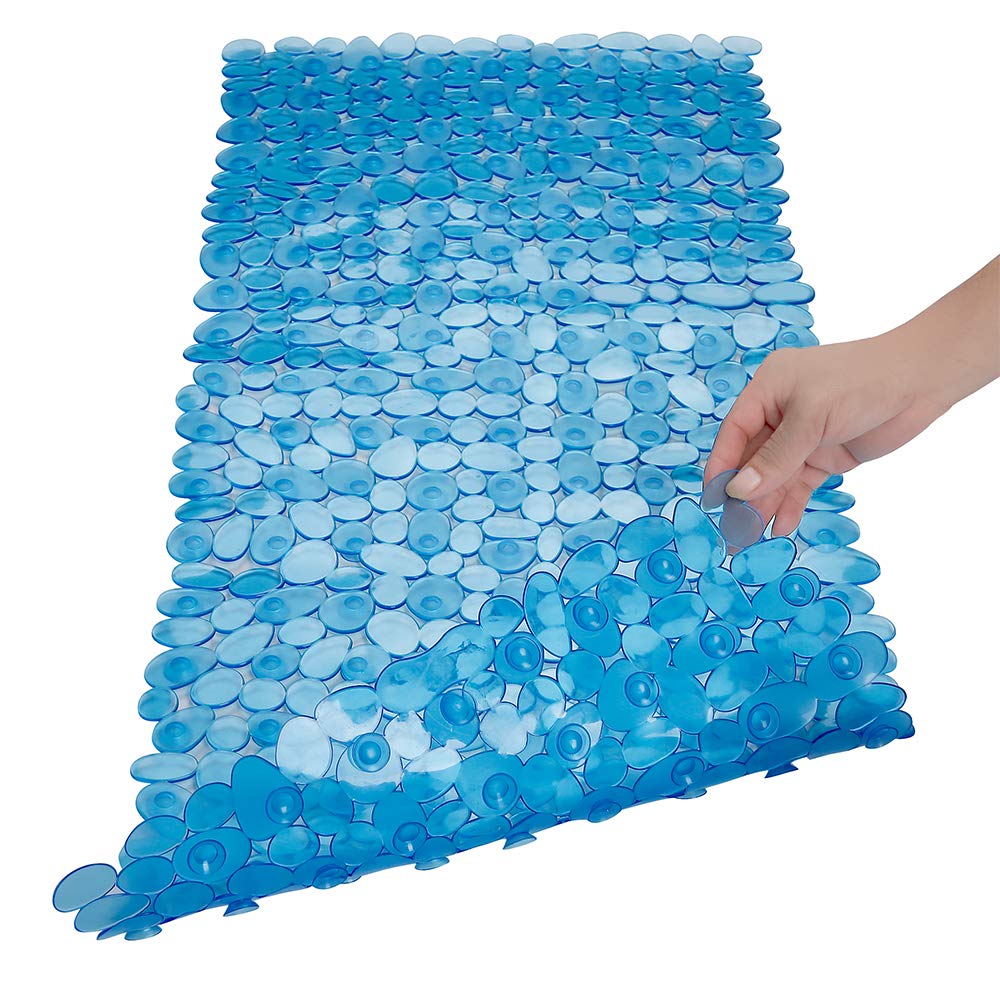 Songziming Pebble Bath Mat For Bathtub To Anti Slip Bathtub Mat In Shower With 16 Inches By 35 Inches (Clear Blue)