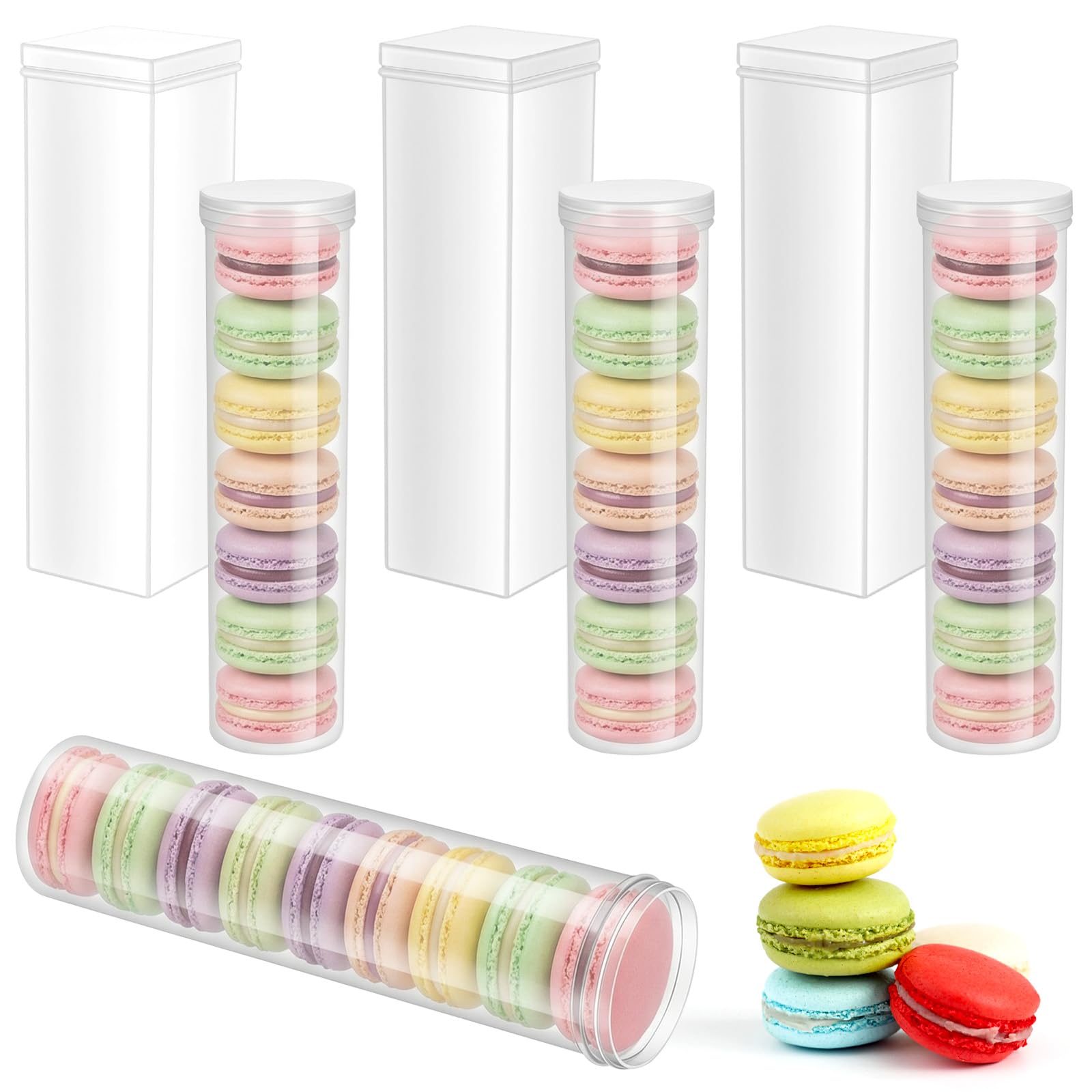 kenaeooe 6 Pcs 10 Inch Plastic Cracker Storage Container Saltine Cracker Container Cookie Holder Round and Square Airtight Keepe