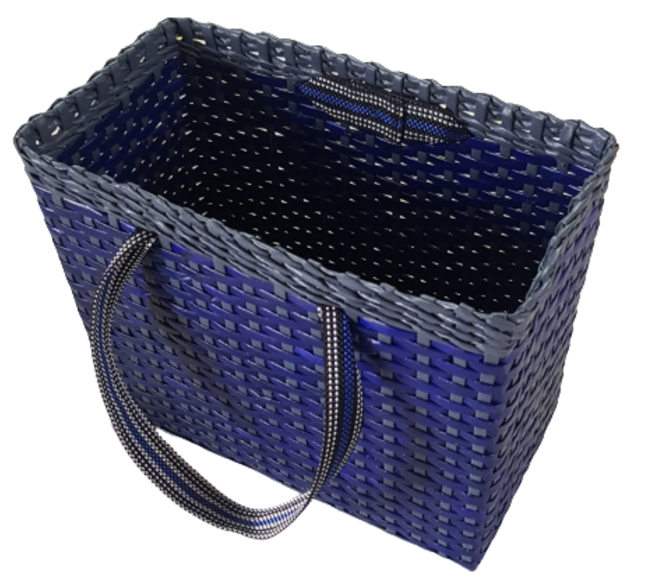 Paperus Sonas Creation, Unisex, Blue & Grey, Large Lunch Bag For Office, Tiffin Basket, Picnic Basket, Shopping Bag, Handbag, Ec