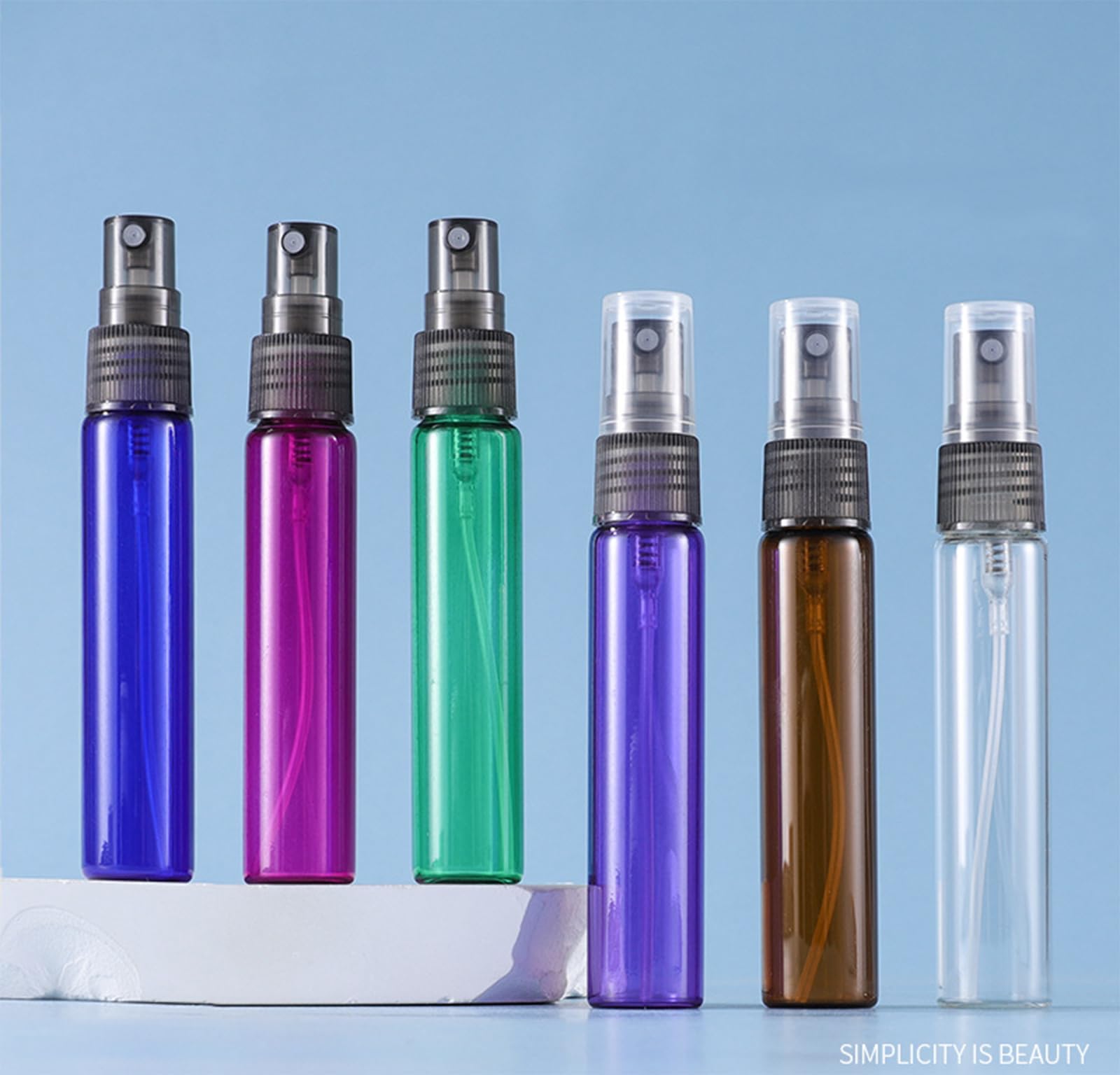 Zbfwmx 20 Pack Set 10Ml Protable Refill Bulk Atomizer Spray Travel Perfume Bottle Hydrating Empty Bottle (Brown)