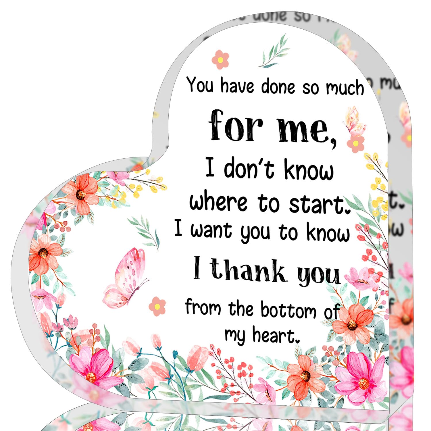 QUPT Appreciation Gifts for Women, Affirmations Heart Shape Acrylic Sign, Graduation Gifts, Inspirational Gifts, Gift to Express