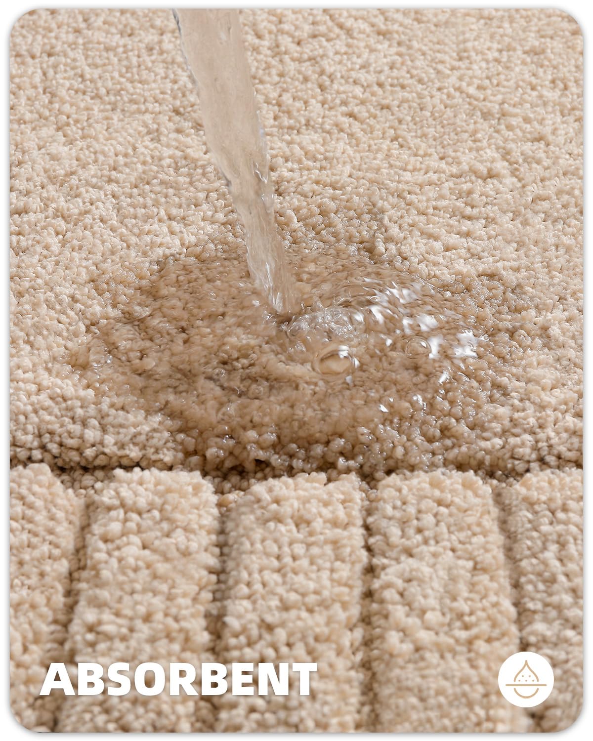 Color&Geometry Large Bath Rugs Non Slip Washable- 24''X36'' Absorbent Beige Bathroom Rugs, Soft Bath Mats For Bathroom Floor, Sh