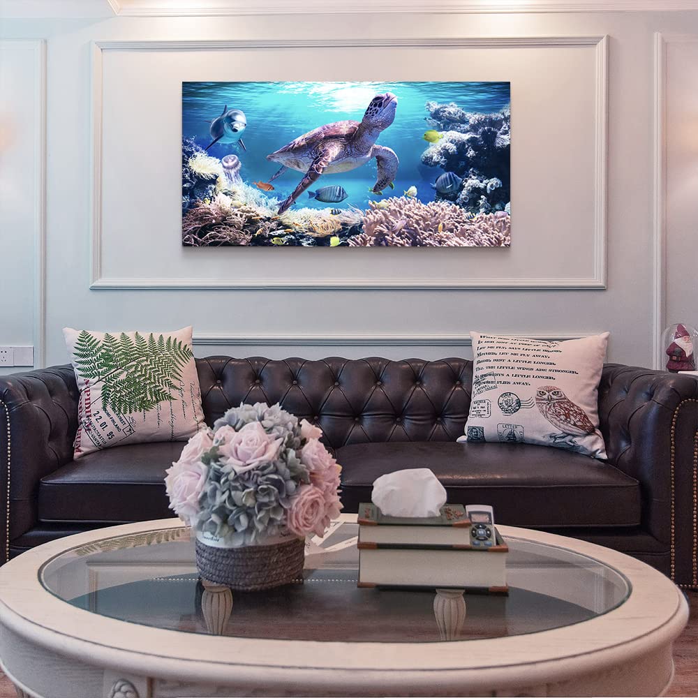 Canvas Wall Art For Living Room Large Size Family Wall Decorations For Bedroom Modern Bathroom Wall Decor Paintings Sea Turtles