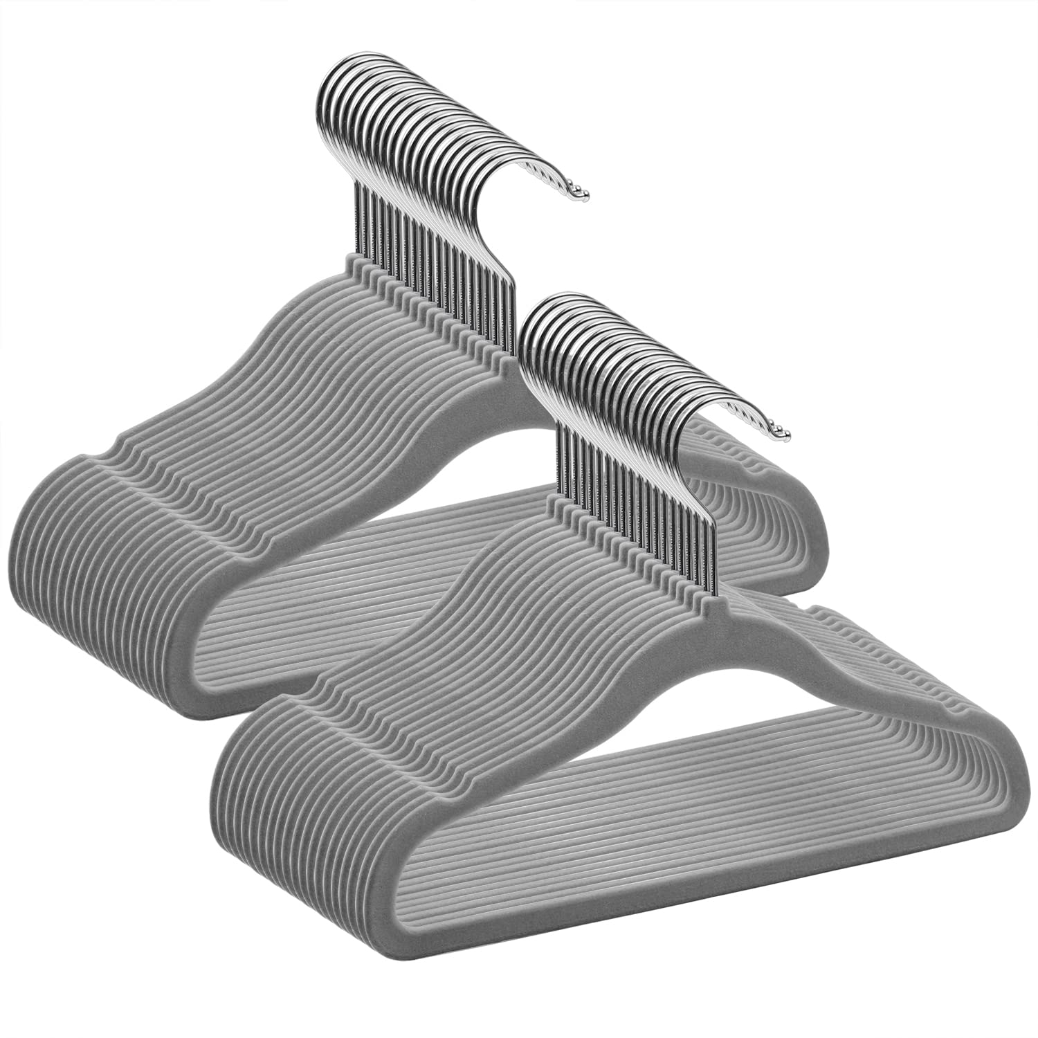 Goodtou Kids Hangers 50 Pack Velvet Baby Hangers 11'' Toddler Infant Hangers For Nursery Drak Grey