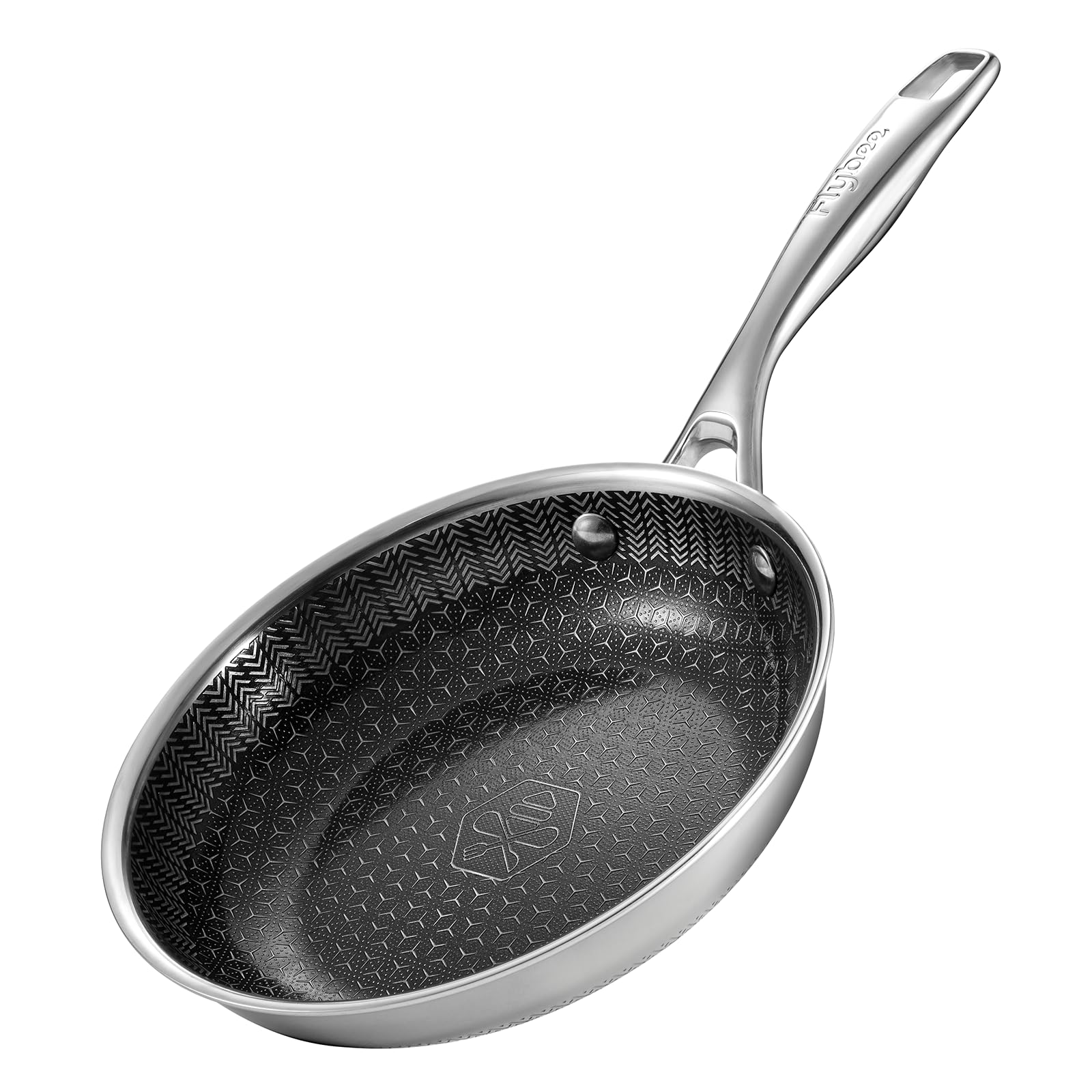 Flybee 8 Inch Hybrid Nonstick Frying Pan, TriPly Stainless Steel Skillet