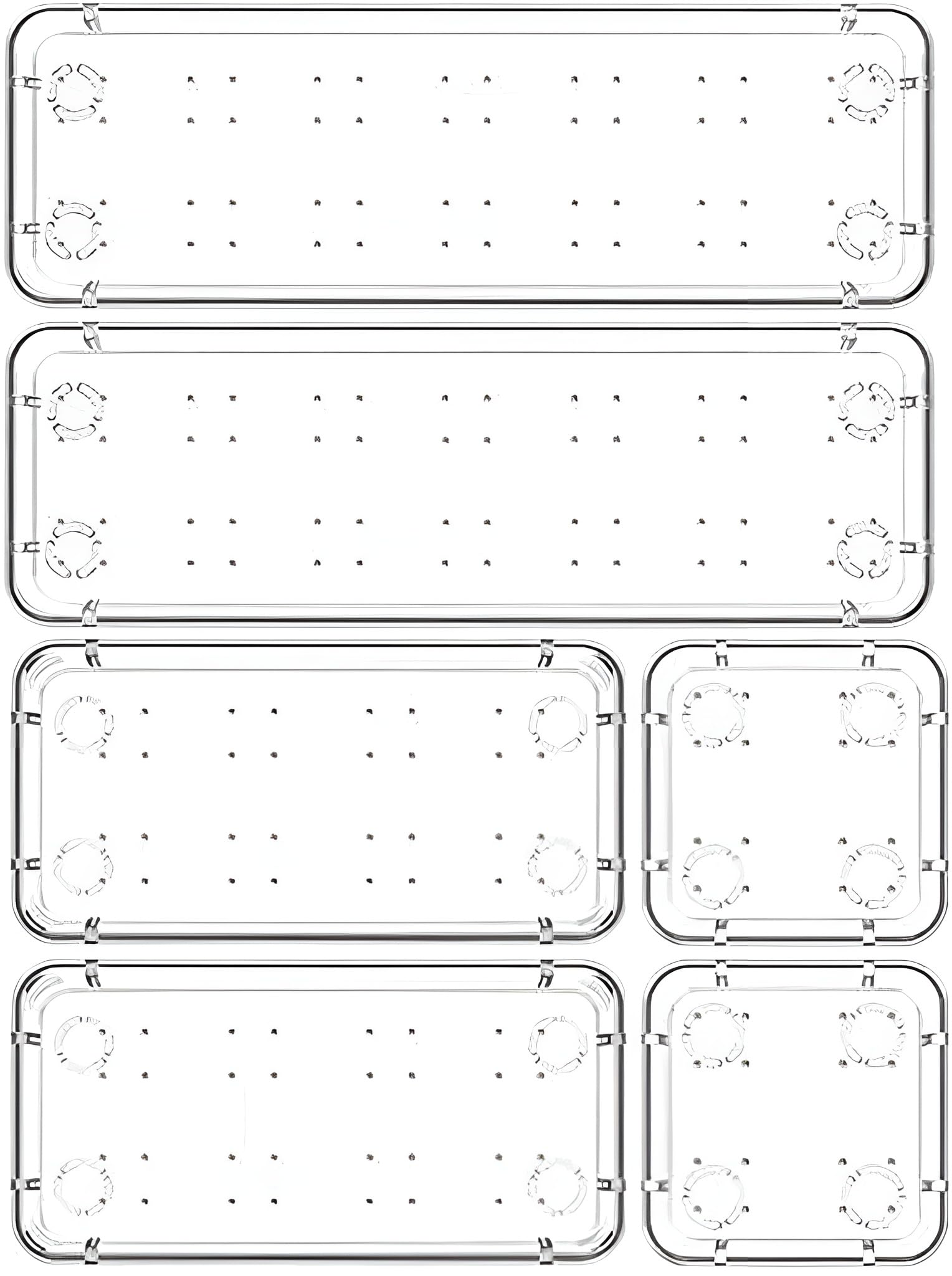 Kepzell Unbreakable Desk Drawer Organizer Trays Storage Tray For Makeup, Jewelries, Utensils In Bedroom Dresser, Office And Kitc