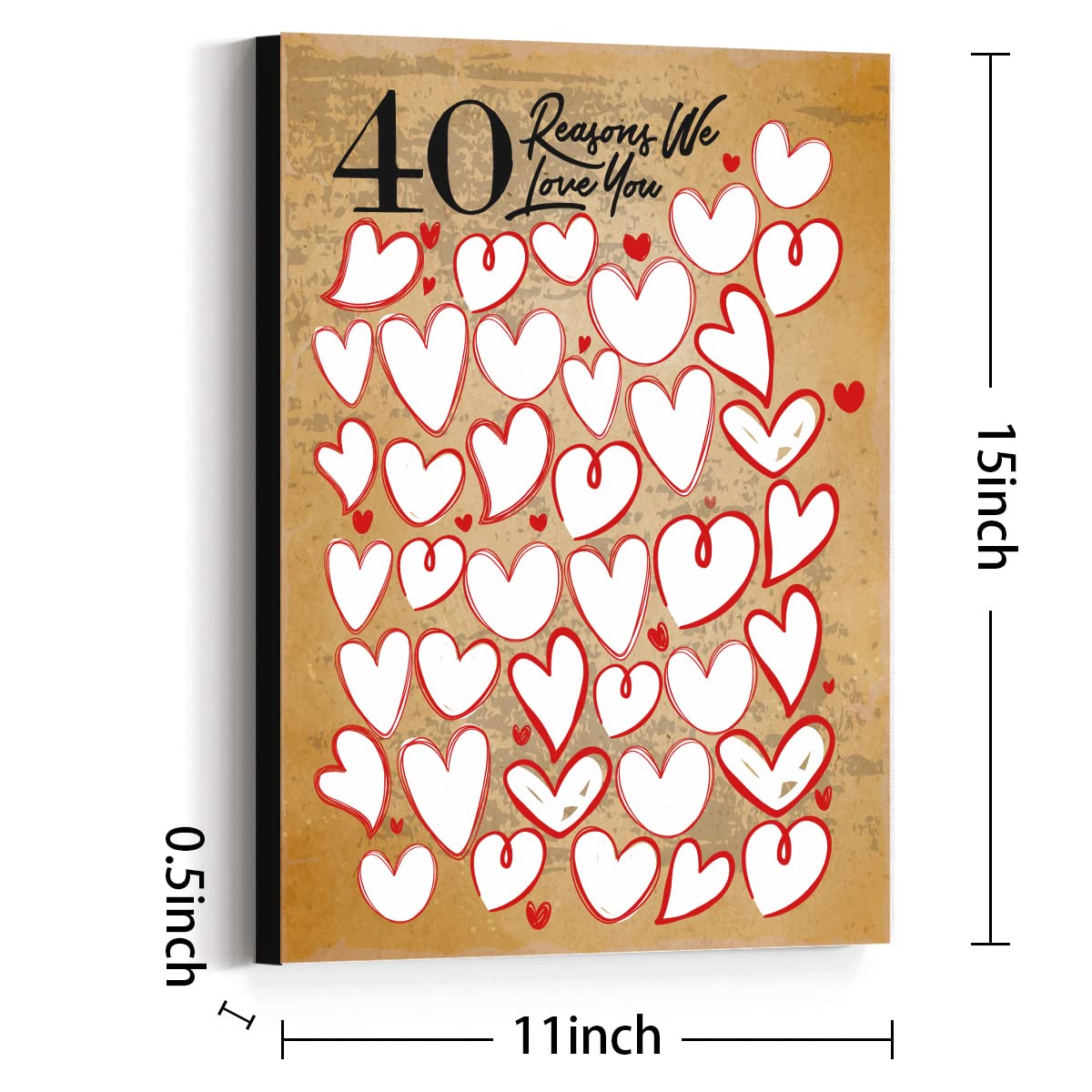 40 Reason Why We Love You,40Th Birthday Wall Decor,40Th Birthday Gifts For Women Men,Guest Canvas 40Th Anniversary Or 40Th Birth