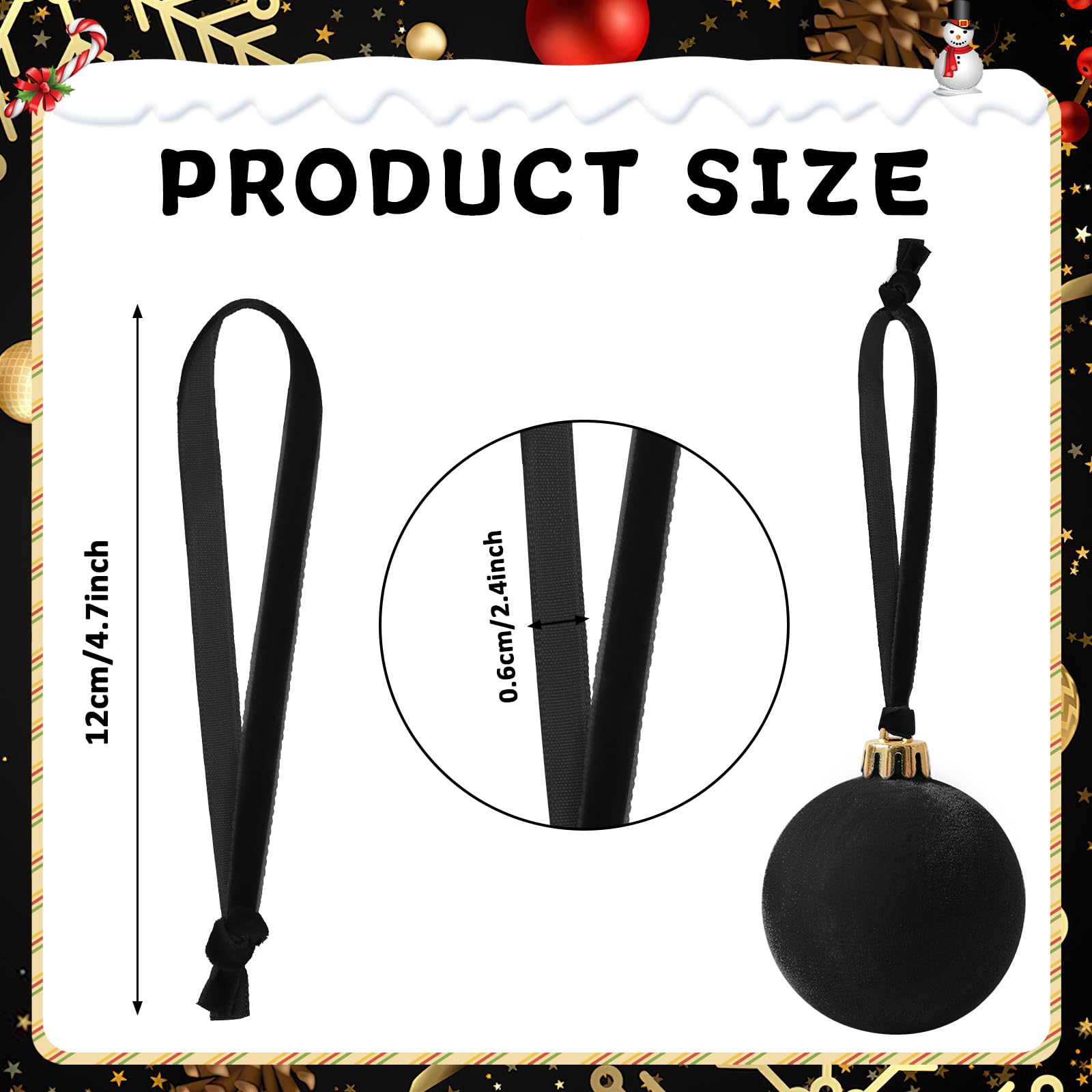 JUNEBRUSHS 120Pcs Velvet Christmas Ornament Ribbon Hangers, Hand Tied Christmas Ornament String Ribbon Loops for Ornament Hangin