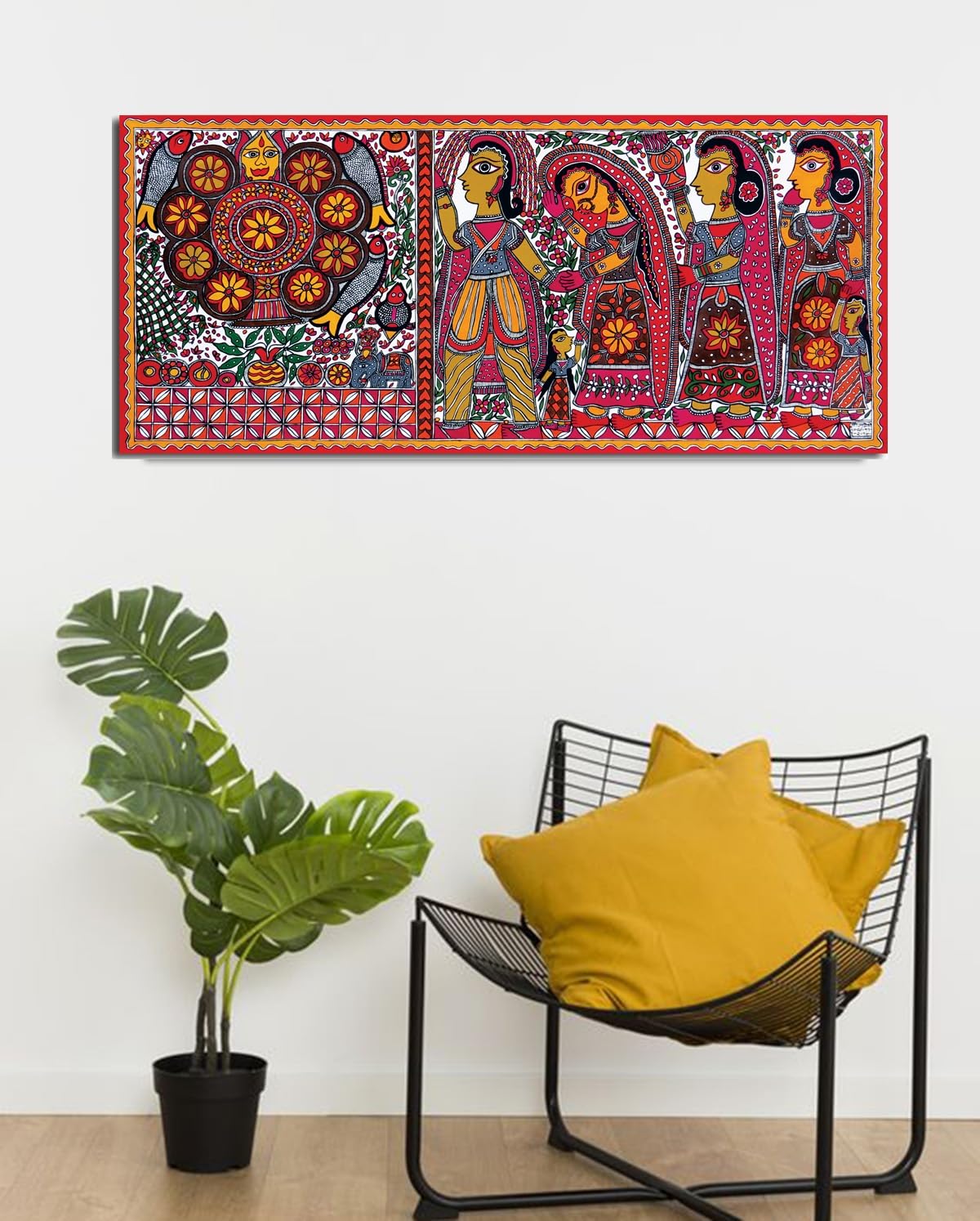 Pixelartz Canvas Paintings Madhubani Art Without Frame Modern Art Paintings For Home Decor Drawing Room Wall Paintings For Bedro