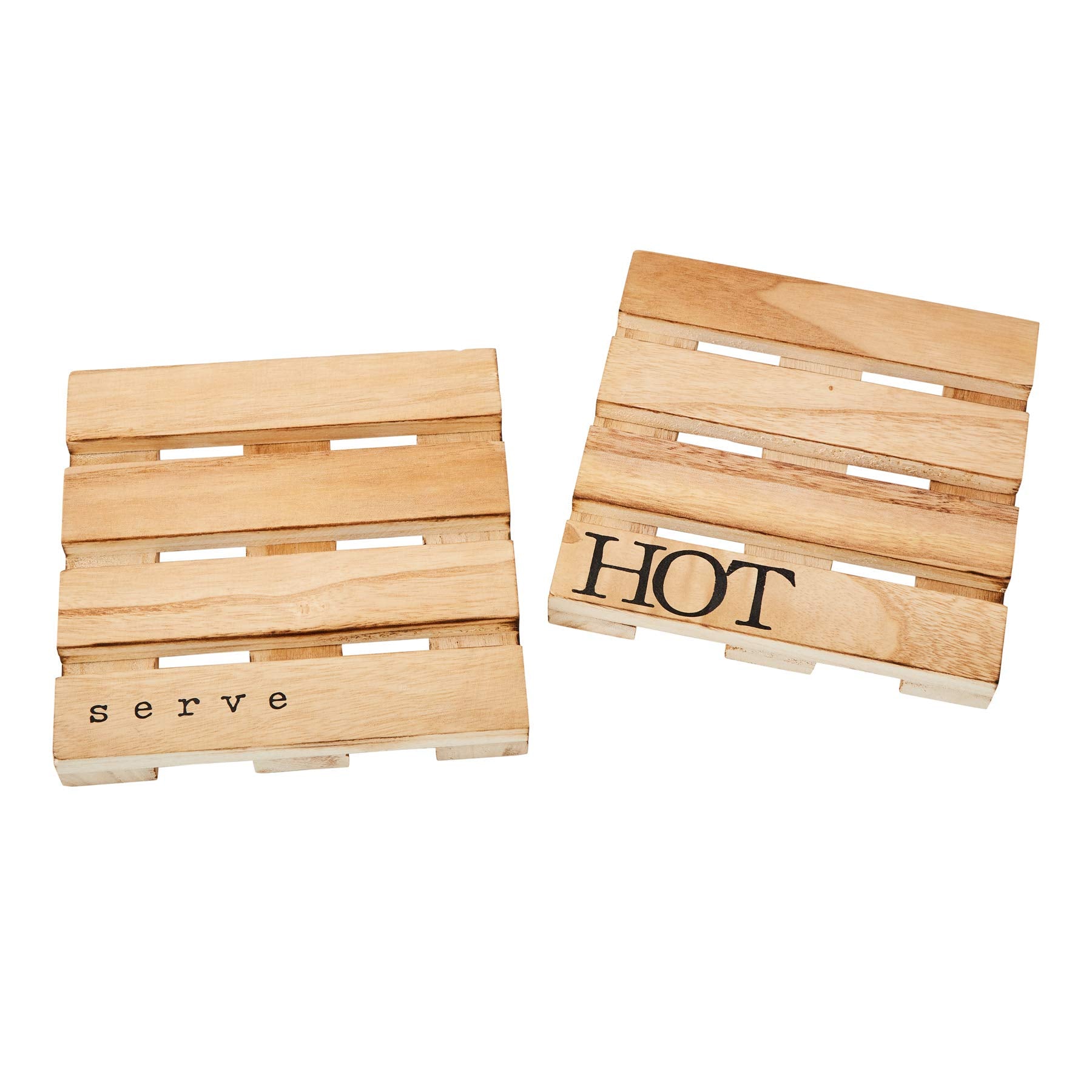 Mud Pie Pallet Trivet, 8'' X 8'', Serve