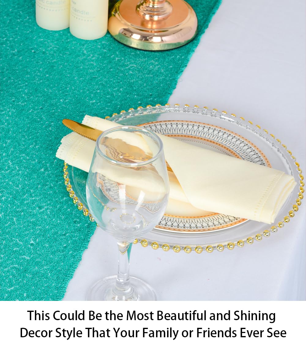 Shinybeauty Wedding Decor Sequin Table Runner 2Pcs Mint Green-12X72-Inch Party Runners For Table, Dining Table Runners Christmas