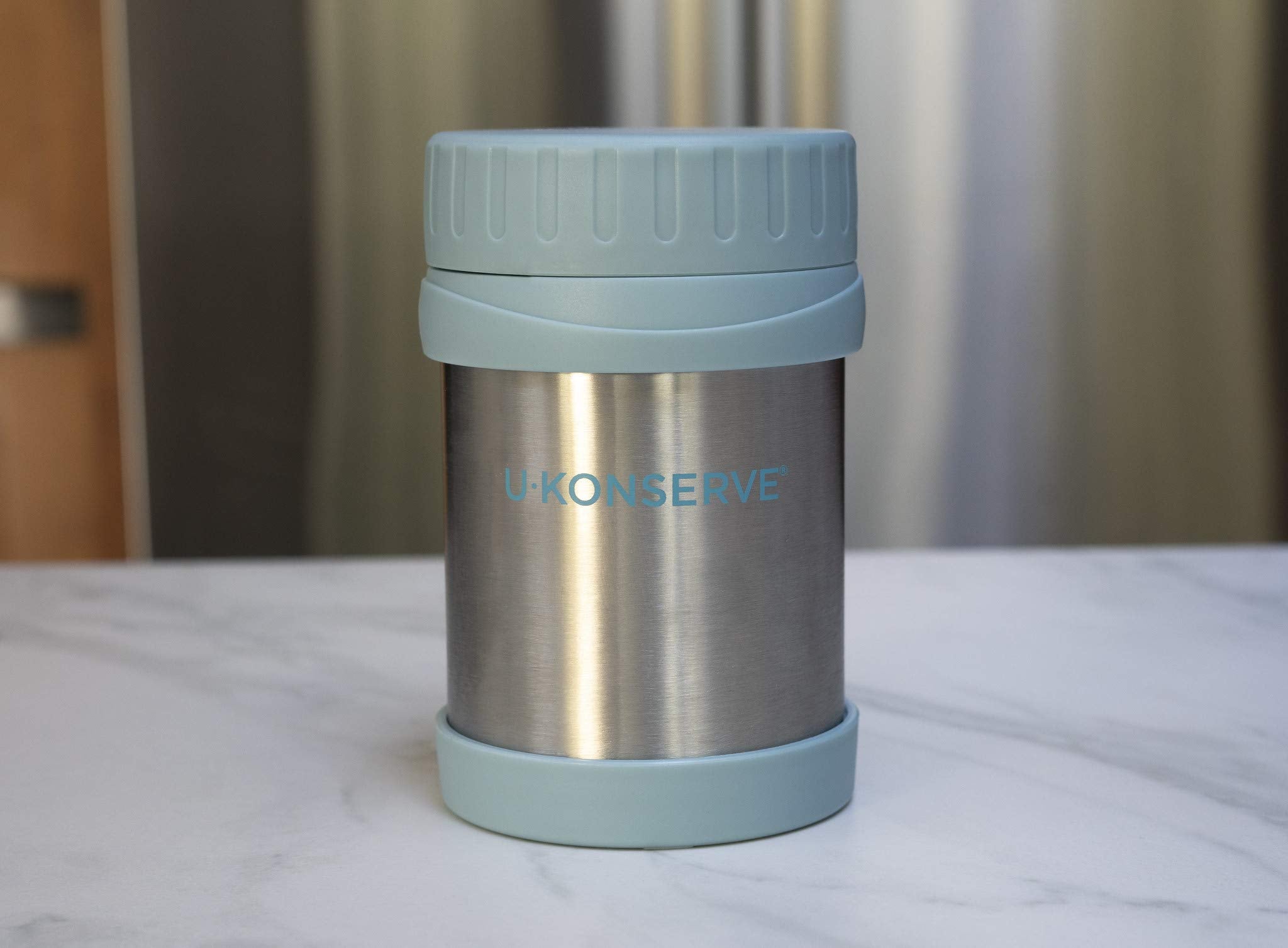 U Konserve Stainless Steel Insulated Food Jar 12Oz - Leak-Proof Seafoam Blue Lid - Bpa Free - Thermal And Double-Walled To Keep