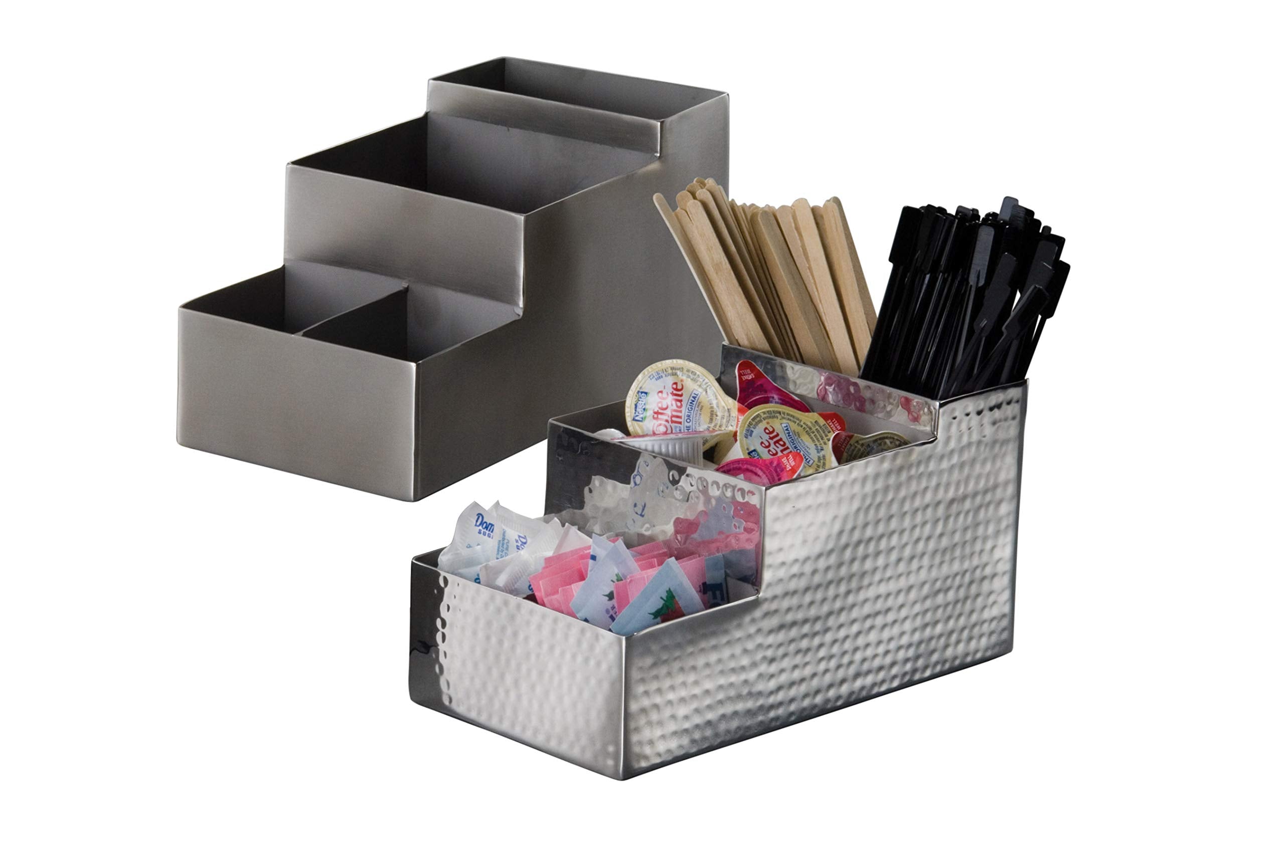 American Metalcraft Hmbar9 Stainless Steel Hammered Finish Bar/Coffee Caddy, Silver