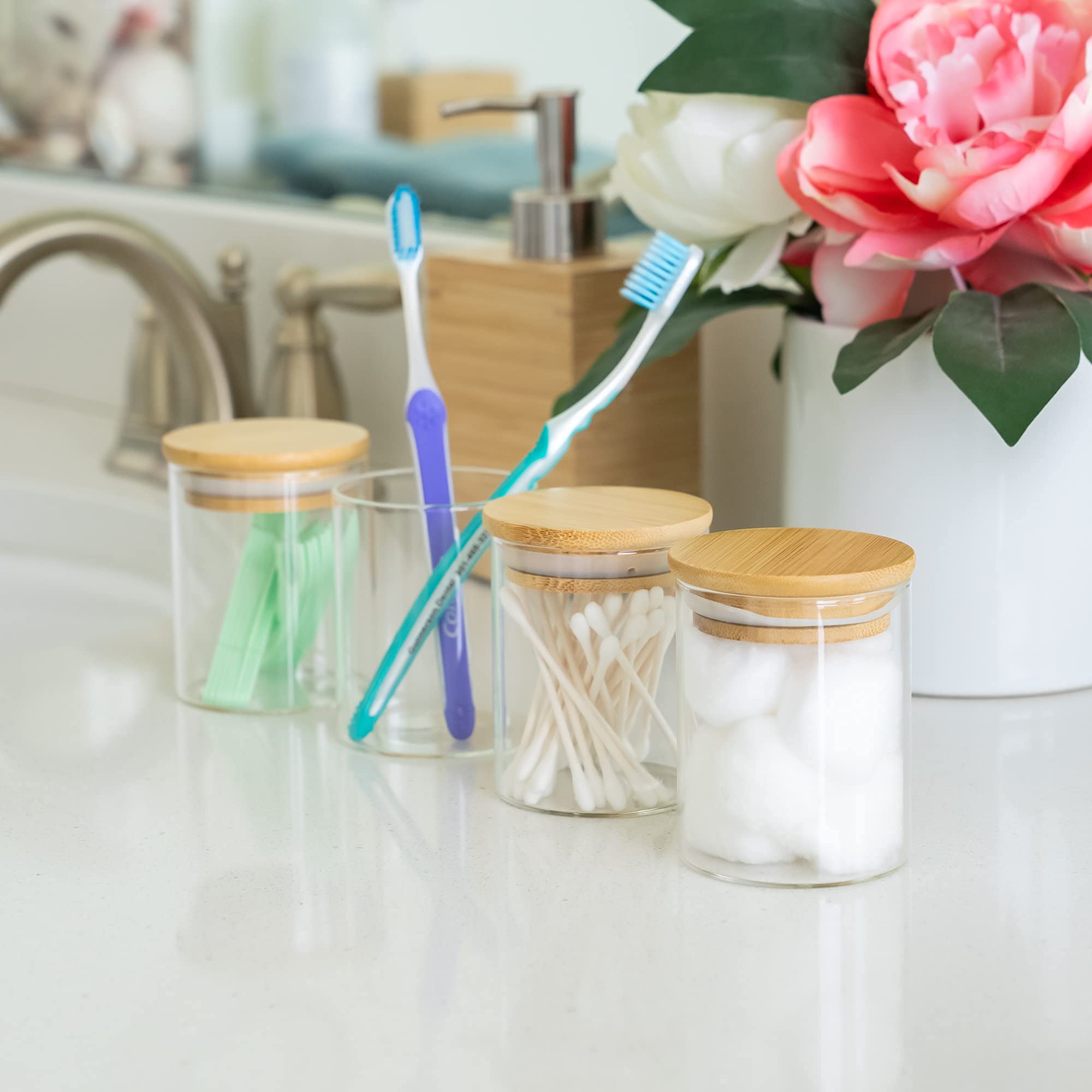 Kaptivating Kitchens 6Oz Glass Jar Set, Transparent