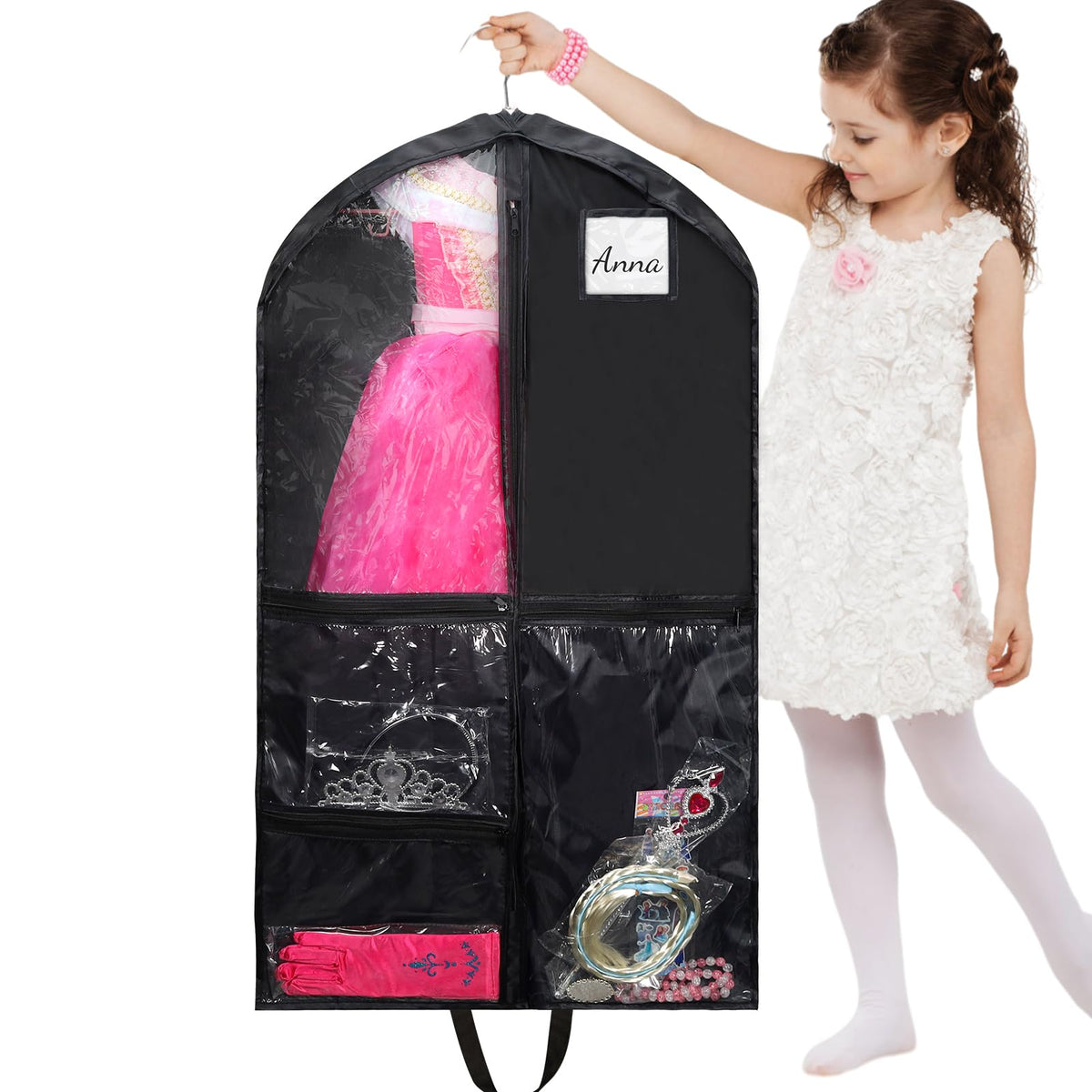 1 Pack Kids Garment Bags For Dance Costumes,Breathable Dance Costume Garment Bag For Competition,Waterproof Hanging Garment Bag