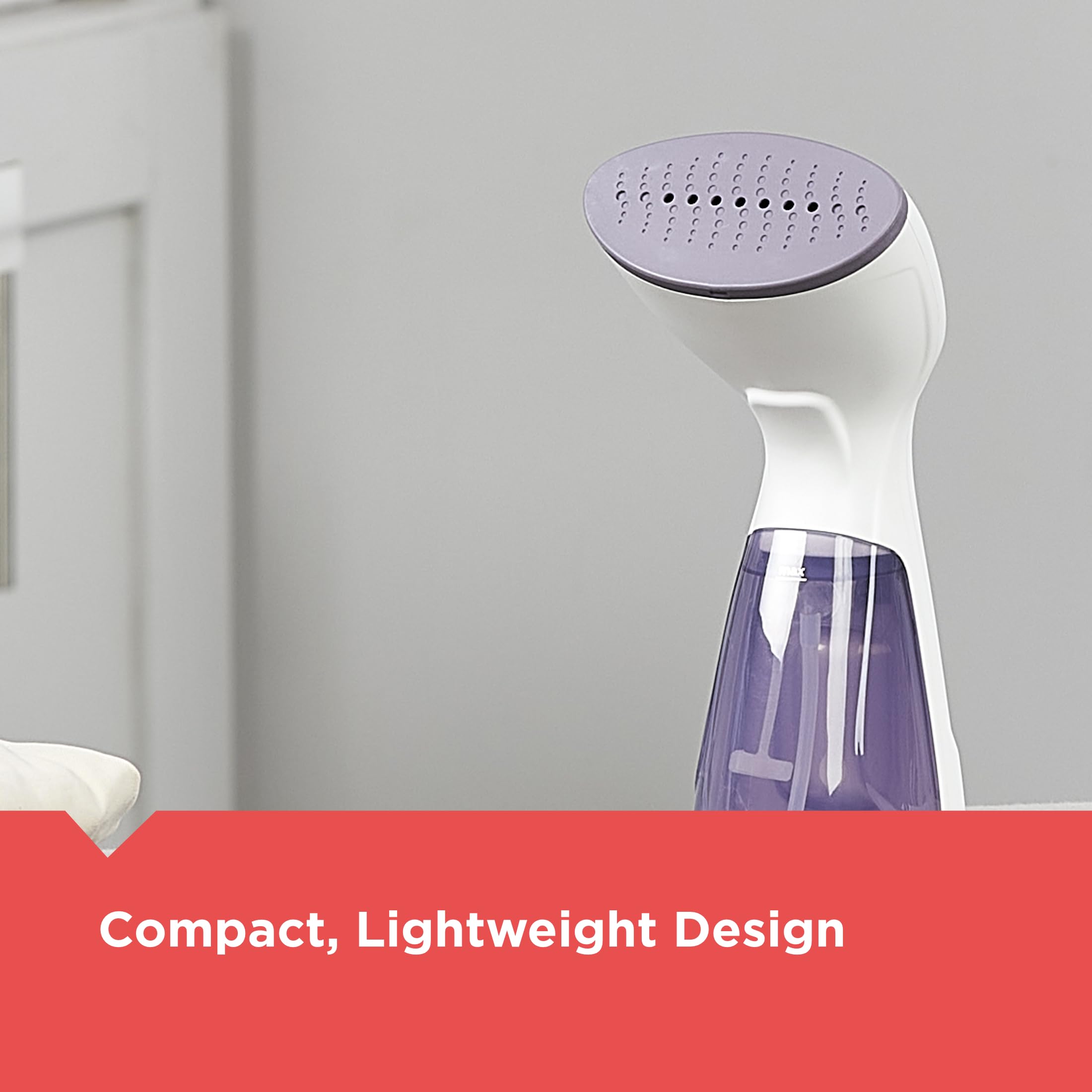 Black+Decker Compact Handheld Steamer, Hgs012P, 25-Second Heat Up, 1000 Watts, Removes Wrinkles From Fabrics, Clothing And Uphol