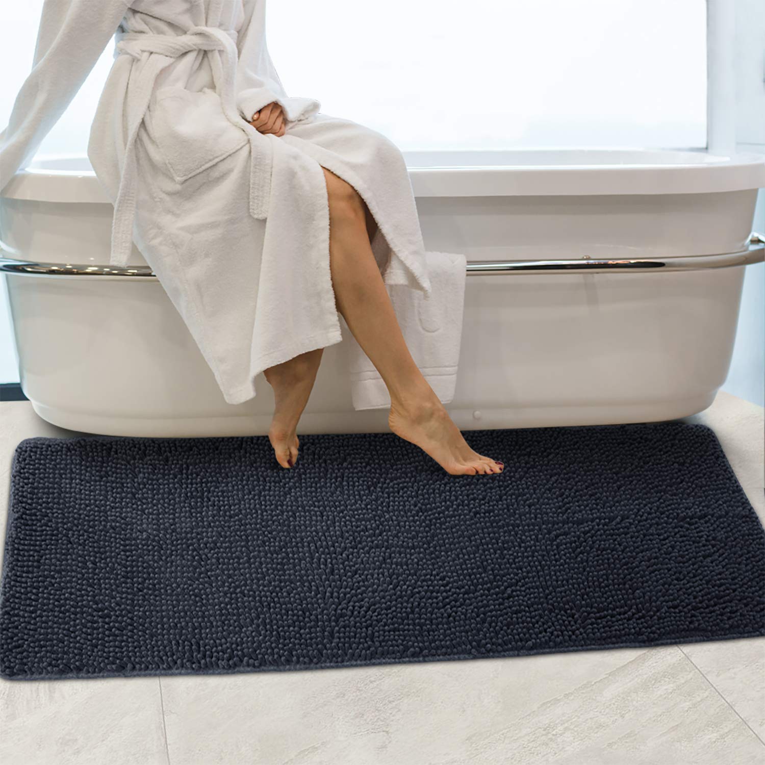 Secura Bathroom Rugs, 47 x 28 Inches, Extra Soft & Thick, Absorbent Water Bath Mat, Machine Washable Non-Slip Bath Mats for Bath