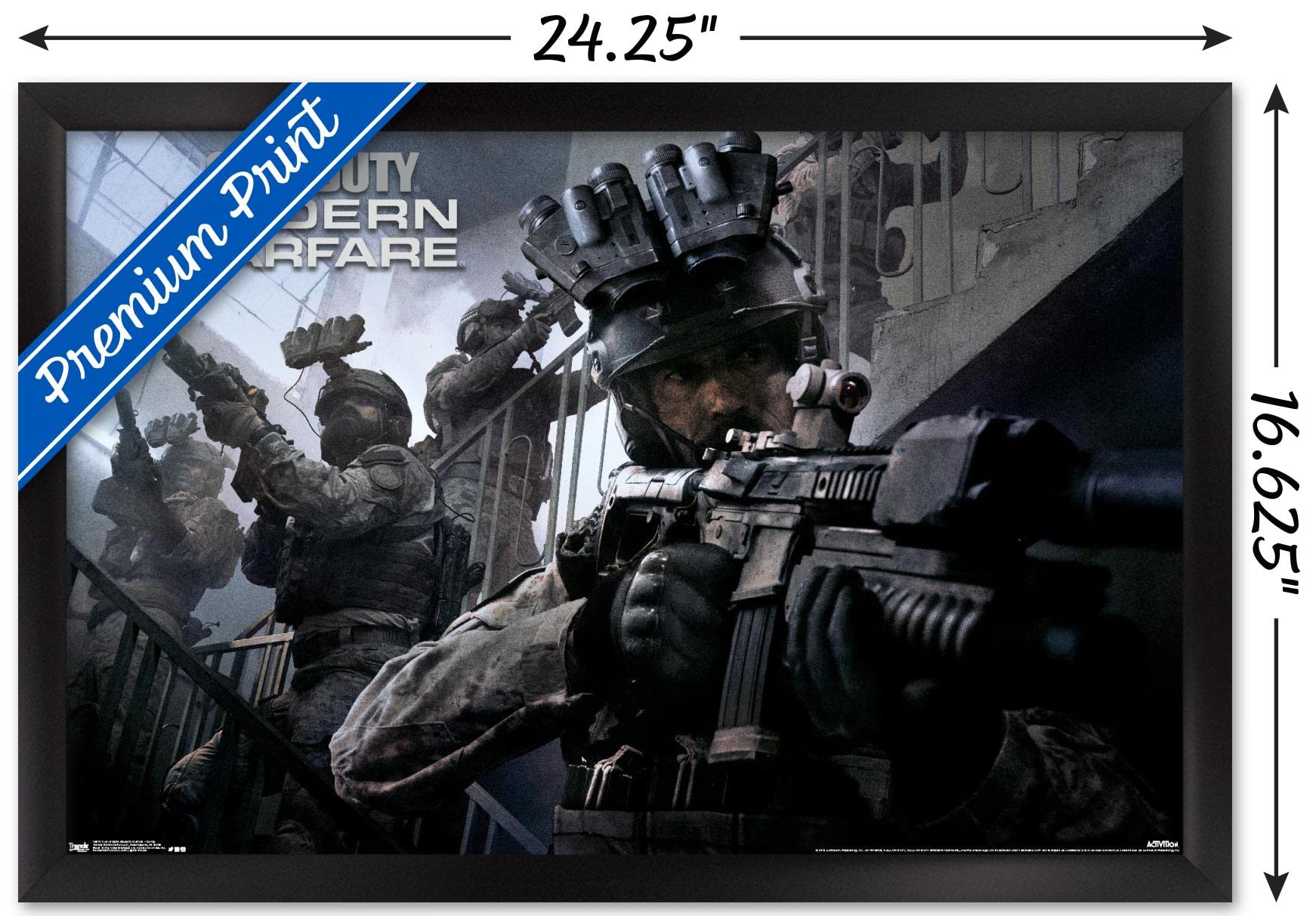 Trends International Call Of Duty: Modern Warfare - Co-Op Wall Poster, 14.725'' X 22.375'', Black Framed Version