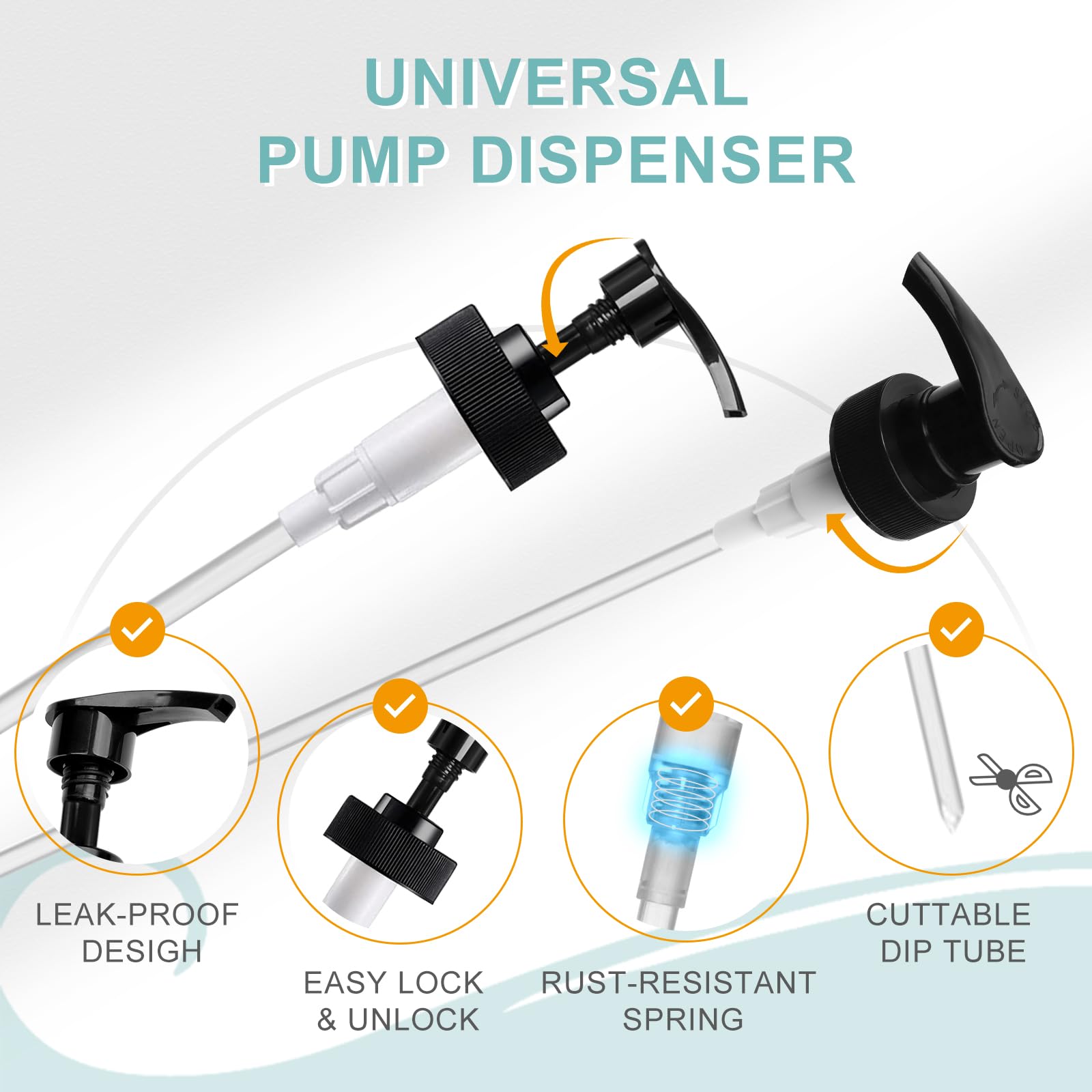 Gallon Pump Dispenser, Fits Most 1 Gallon Jugs And Containers 38/400 Snow Cone Syrup Pump Lid Top Replacement For Sanitizer, Lot