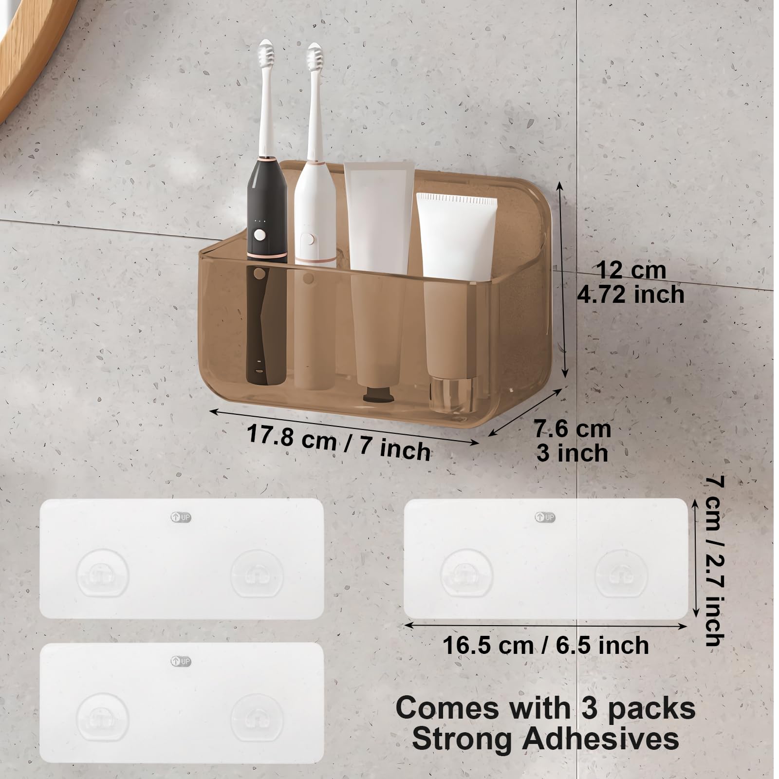 Diesisa 2Pc Acrylic Wall Mount Organizer, Adhesive Cabinet Door Organizer,Acrylic Bathroom Shelves For Wall,No Drilling Hang Wal