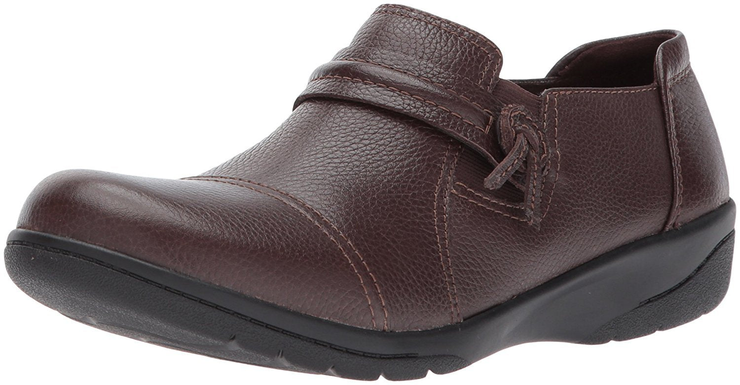 Clarks Womens Cheyn Madi Leather Ortholite Slip On Loafer Brown Size 8N