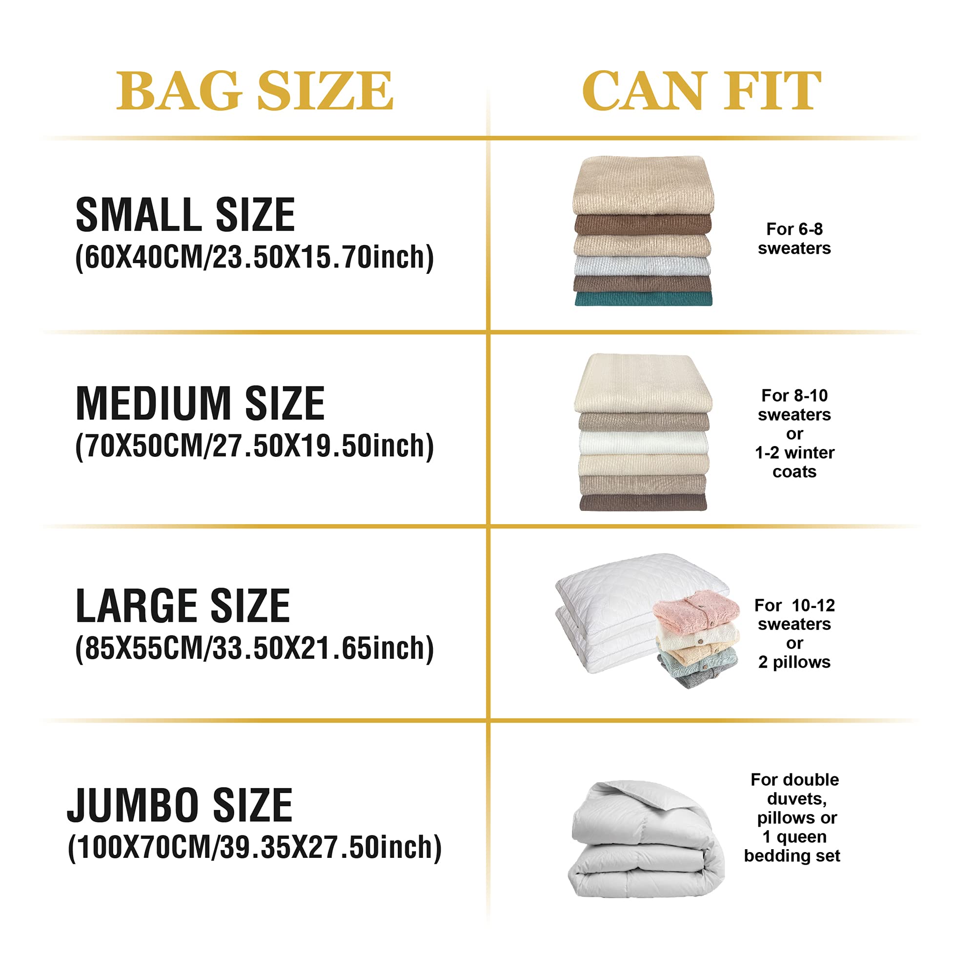 Roomimaster Vacuum Storage Bags, 10 Medium Space Saver Bags, Transparent, Vacuum Seal for Clothes & Bedding, Durable PA+PE Material