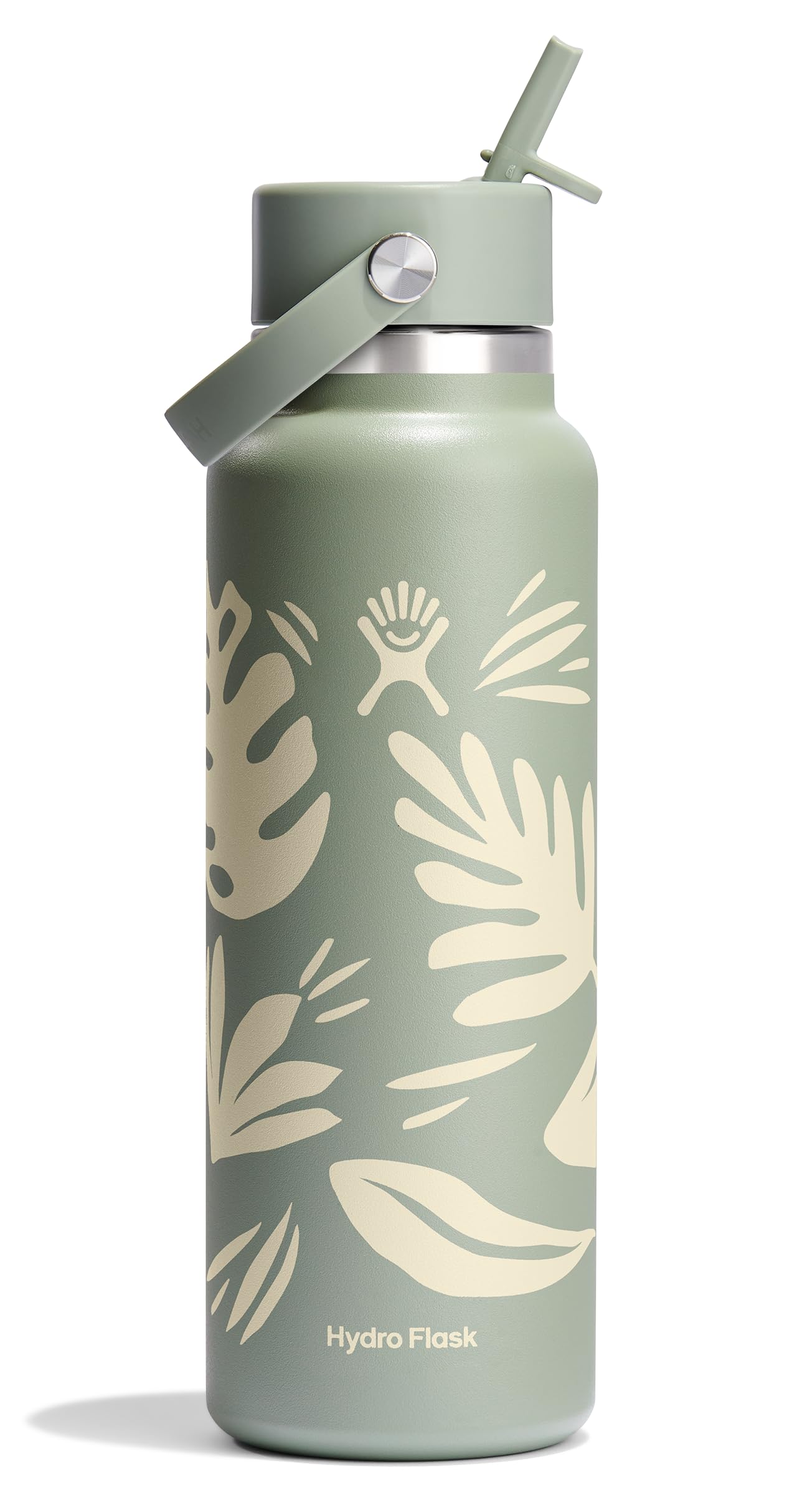 Hydro Flask 40 Oz Wide Flex Straw Cap Botanical Bliss Agave
