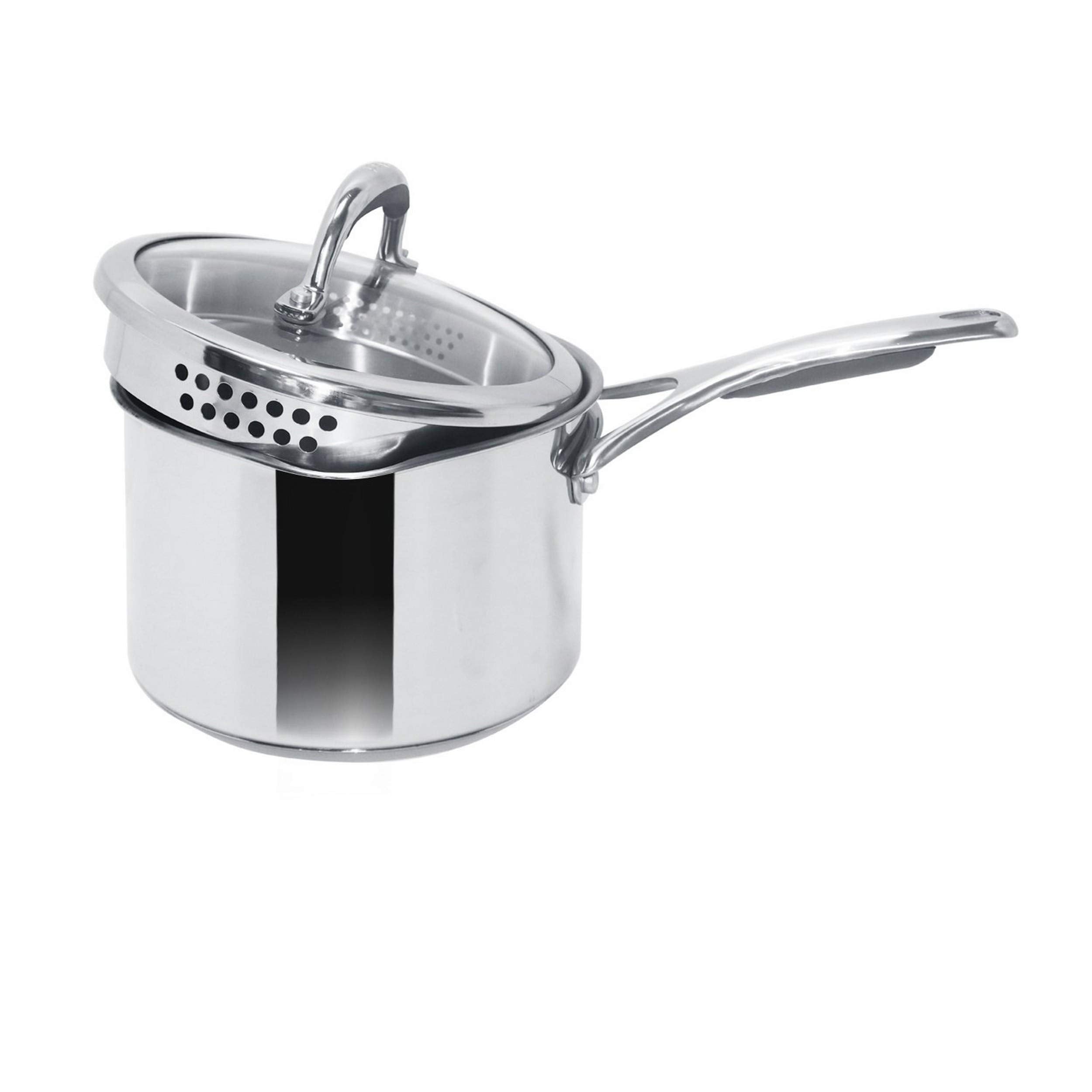 Meyer Select Nickel Free Stainless Steel Saucepan | Sauce Pan With Triply Base| Sauce Pot With Straining Glass Lid |Milk Pan Wit