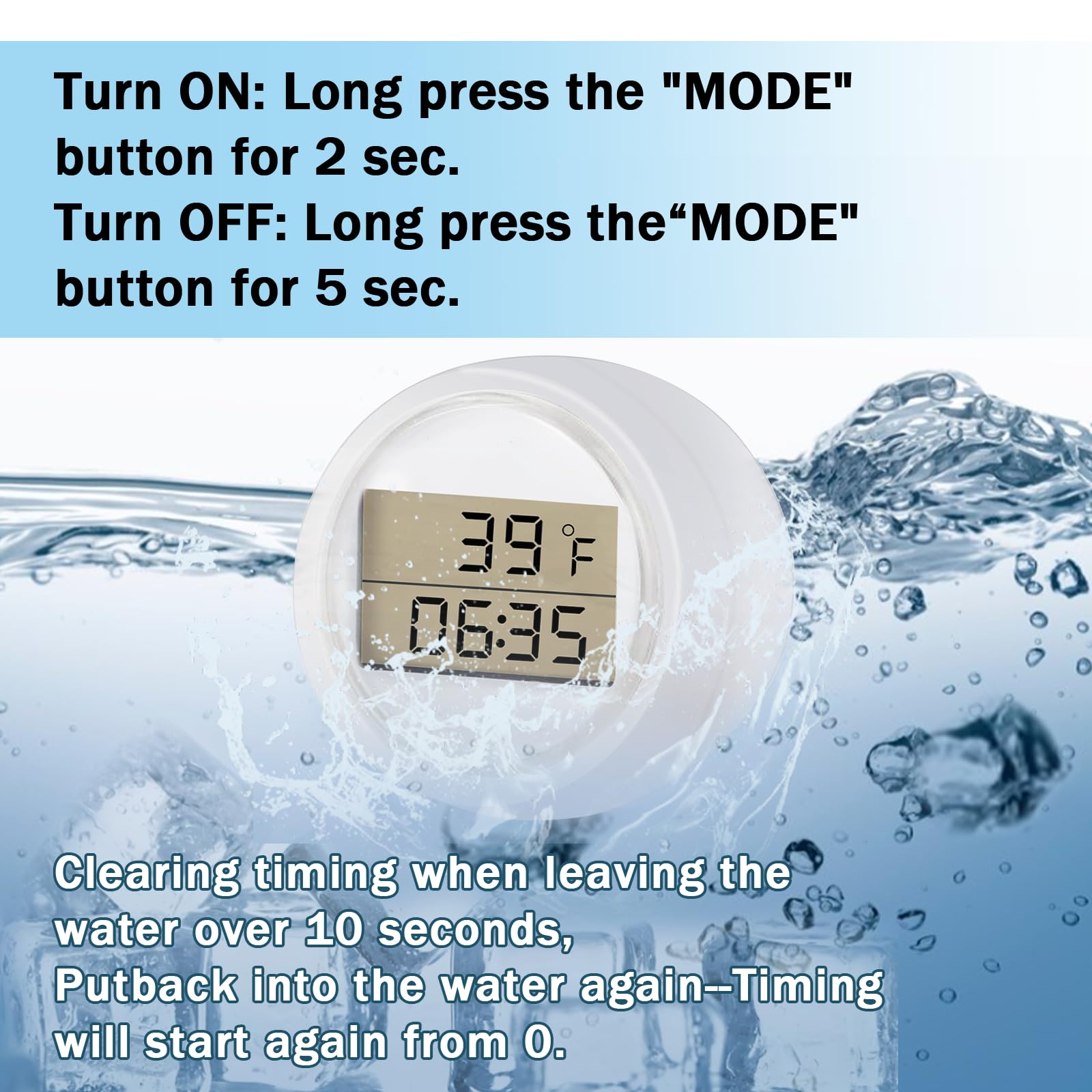 Ice Bath Thermometer Timer, Floating Thermometer For Ice Bath, Waterproof Ip67, Cold Plunge Thermometer & Timer, Ice Bath Cold P