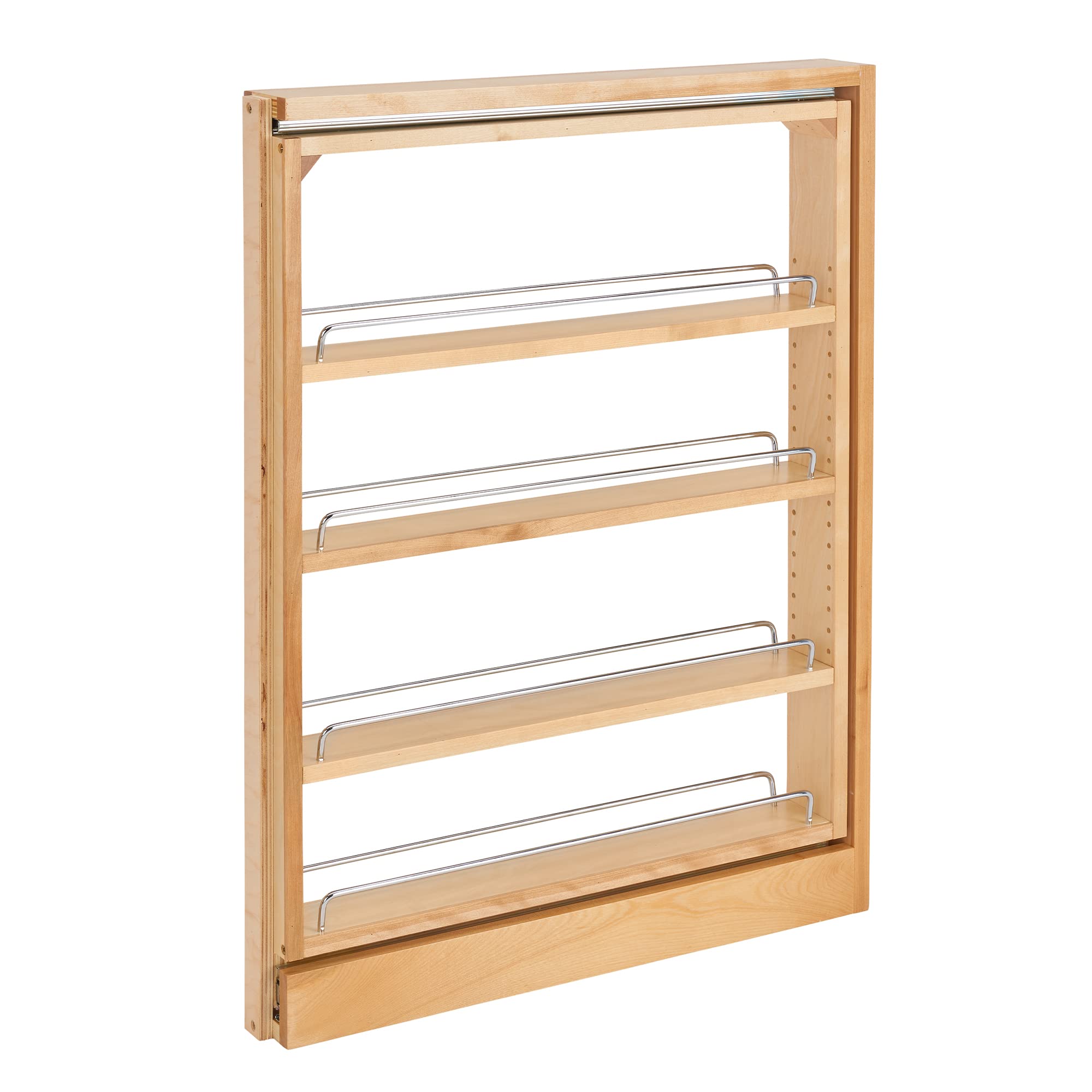 RevAShelf Pullout Shelf Organizer for Base Kitchen or Bathroom Cabinets, Wood Filler Pantry Storage or Spice Rack, Maple, 3 x