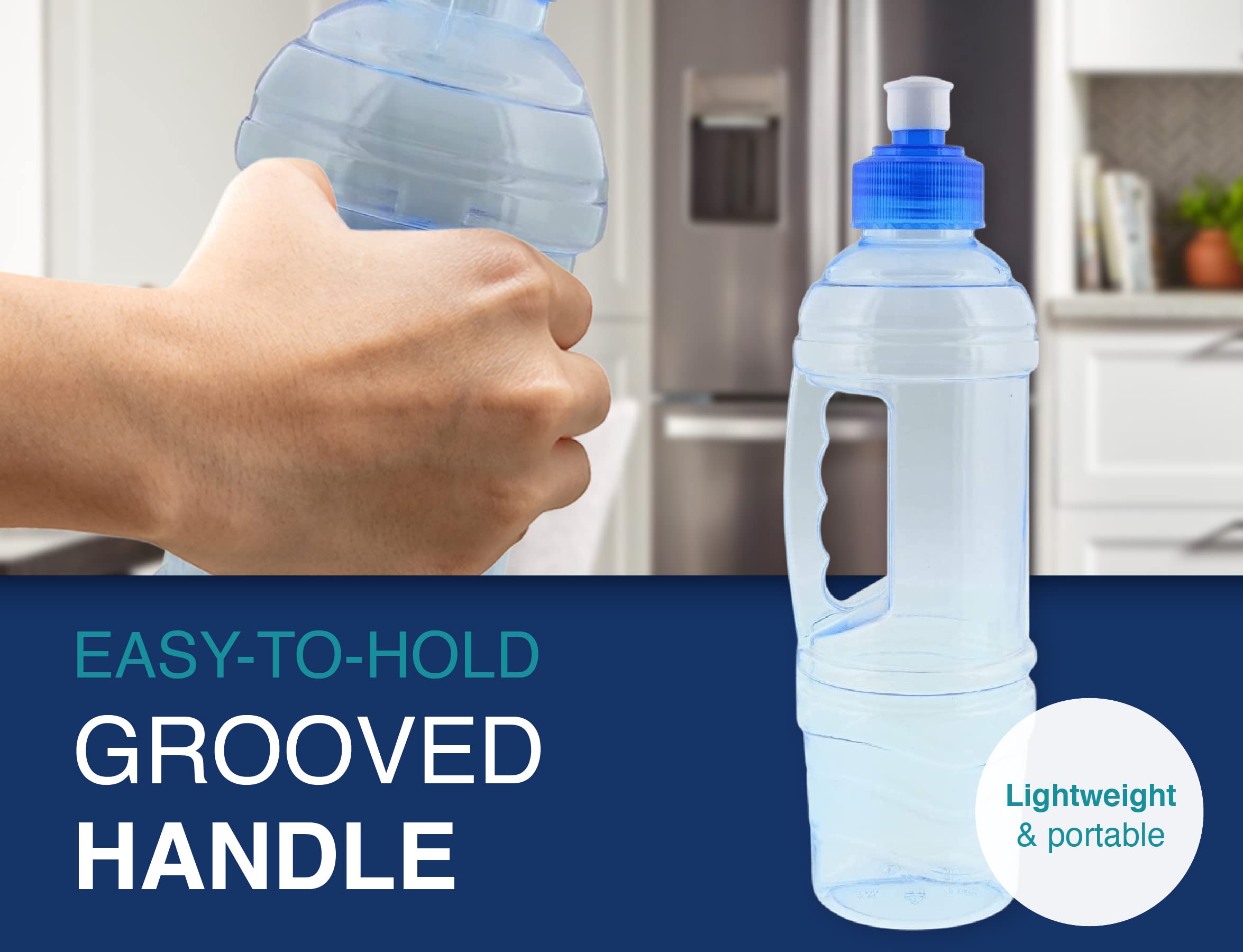 Arrow H2O On The Go 1L Water Bottle - Clear Plastic, BPA Free, Leakproof, Built-in Handle, Ideal for Gym and Sports Practice