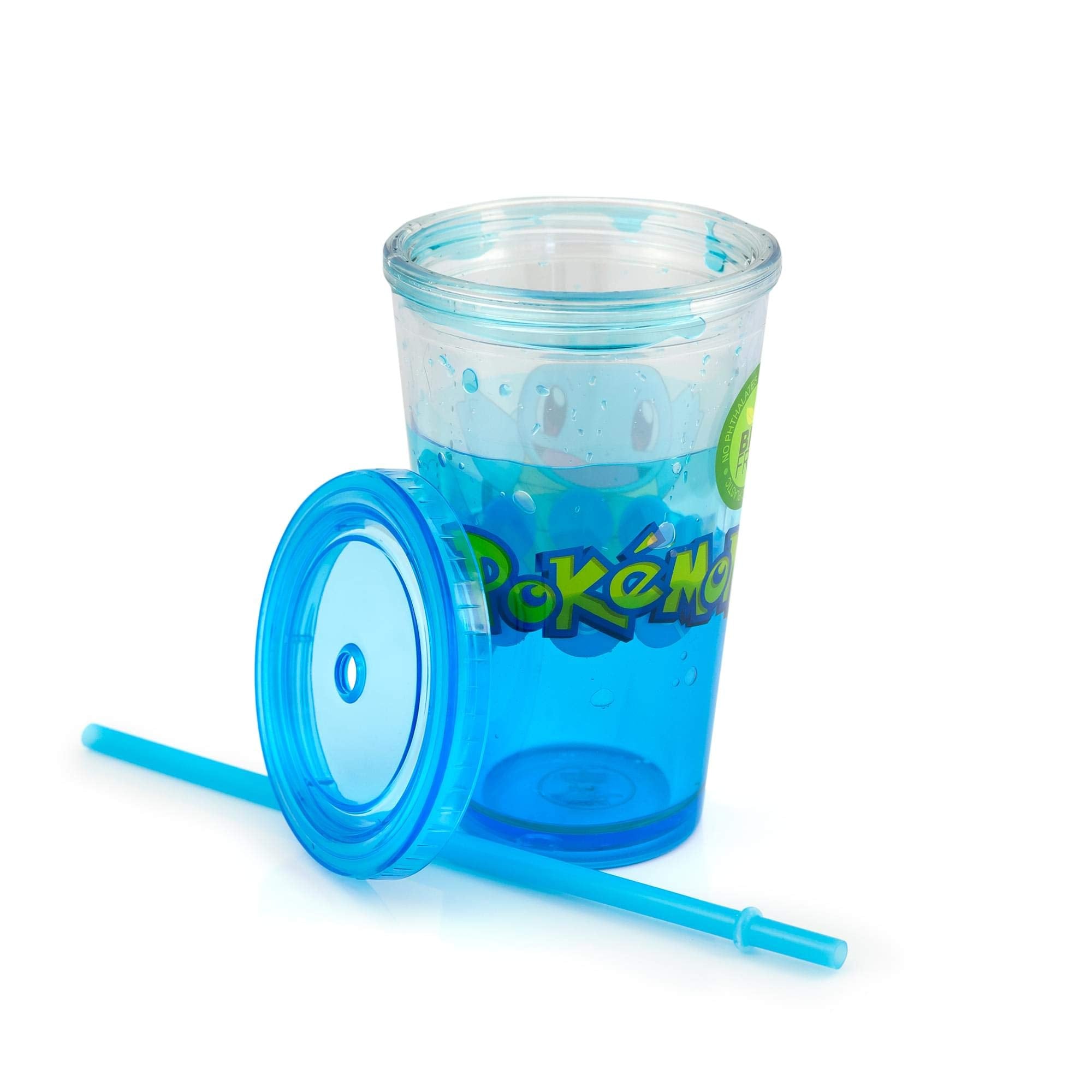 Pokemon Carnival Cup (16Oz) With Glitter And Confetti Featuring Catchable Water Type Poke Squirtle