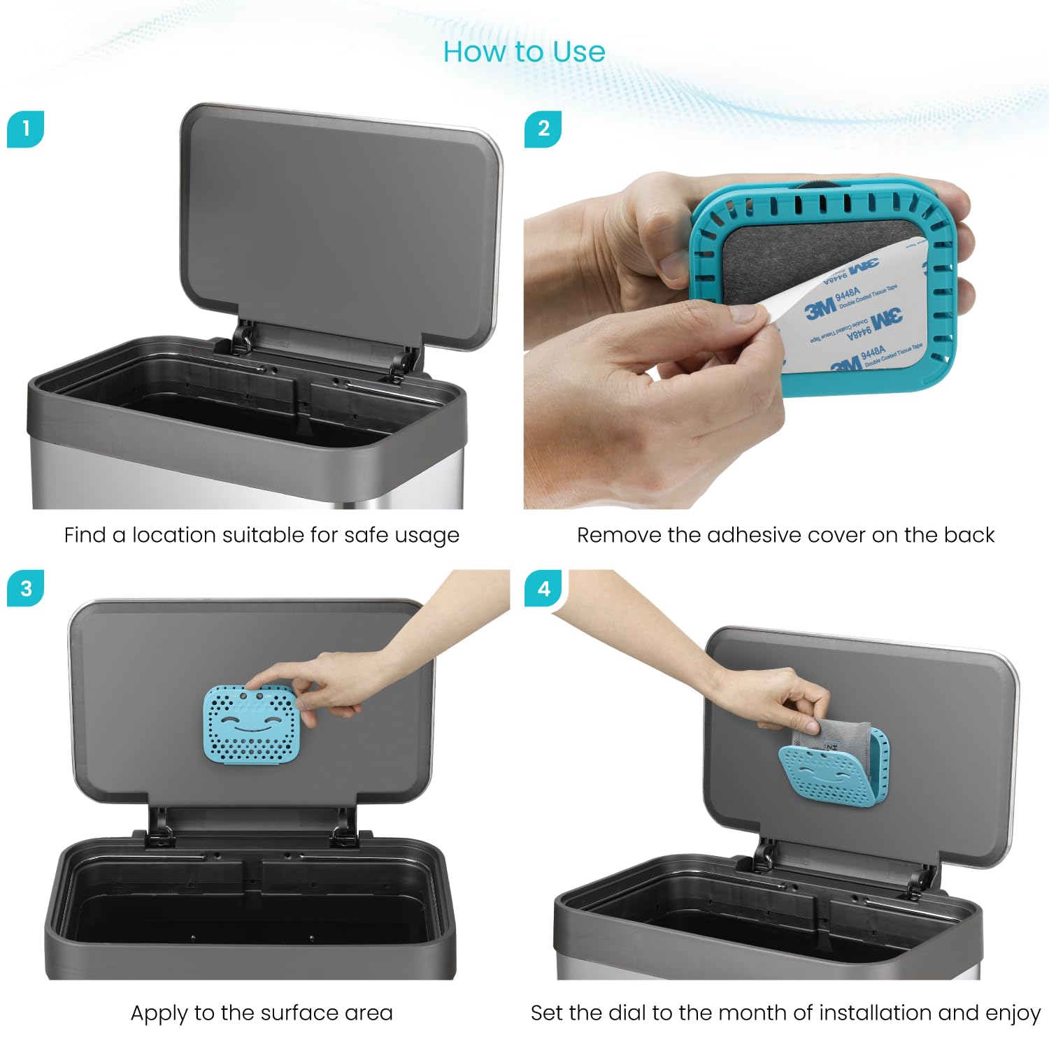 Home Zone Living Cleanaura Deodorizing Filter Kit With Charcoal Filter Bag And Magnetic Sticker, Helps Eliminate Odor At Home