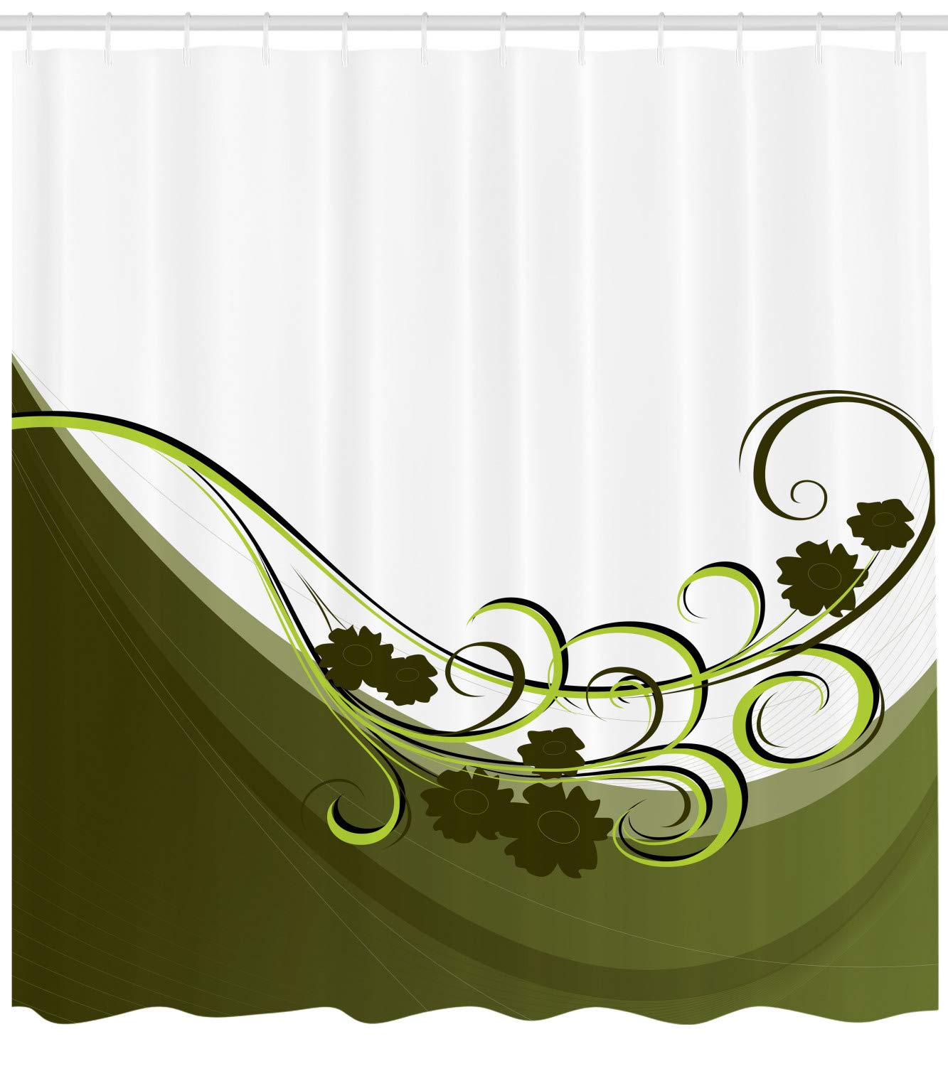 Ambesonne Olive Green Shower Curtain, Wedding Inspired Floral Arrangement Flourishing Nature Print, Cloth Fabric Bathroom Decor
