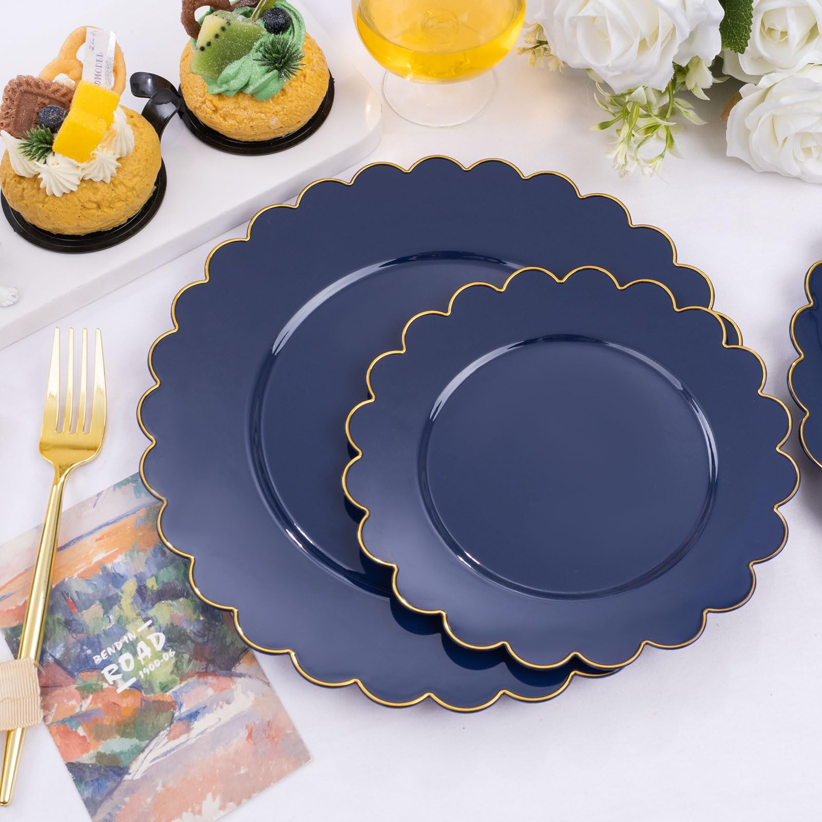 Liyh 60Pcs Black Plastic Plates,Black Disposable Plates,Clear Plastic Plates,Black Paper Plates,Black Charger Plates,Plastic Pla