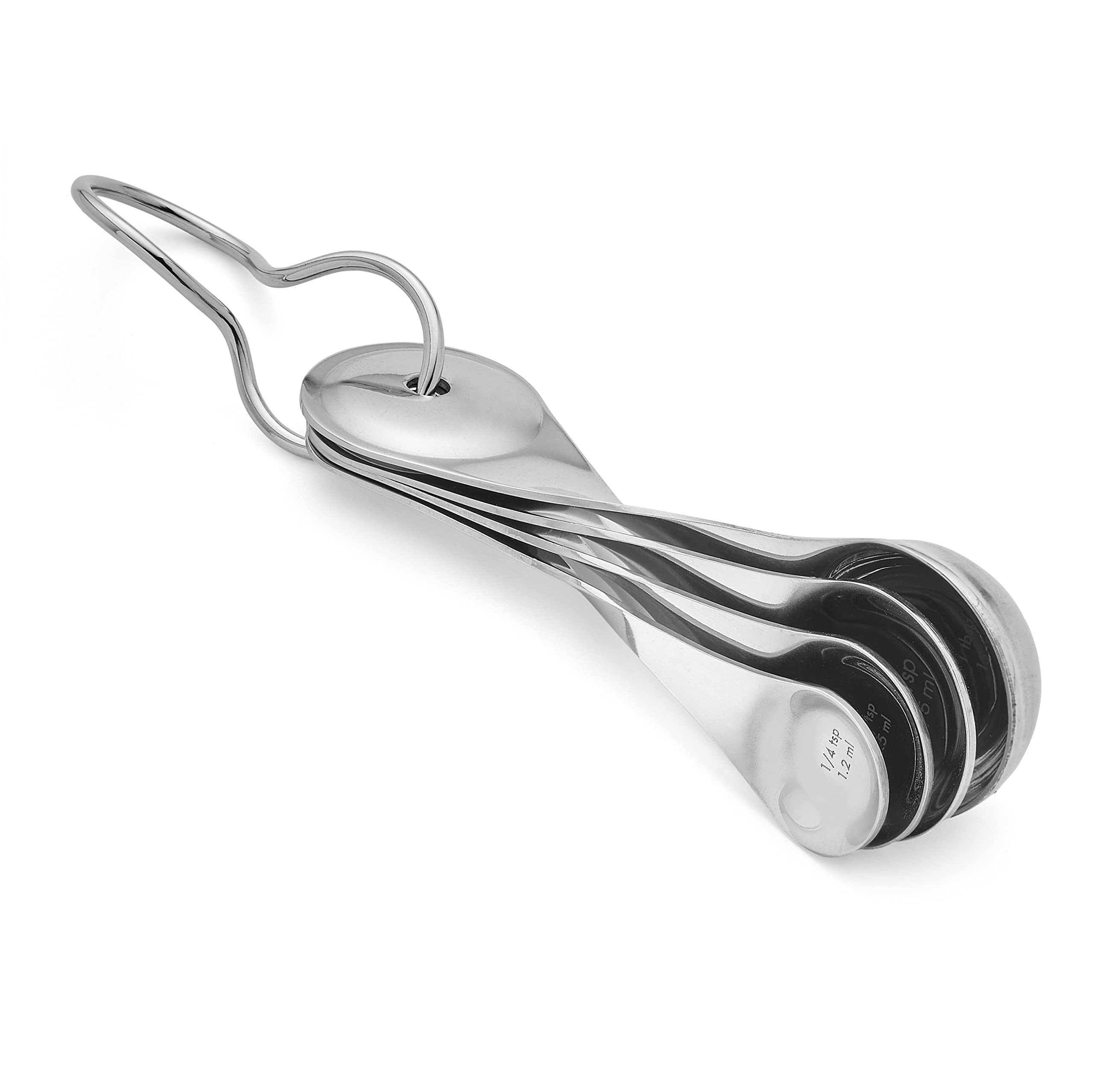 Nambe Twist 4Pc Measuring Spoons Set | Includes 1/4 Tsp, 1/2 Tsp, 1 Tsp, 1 Tbsp | Food Grade Stainless Steel Measuring Cups | Ta