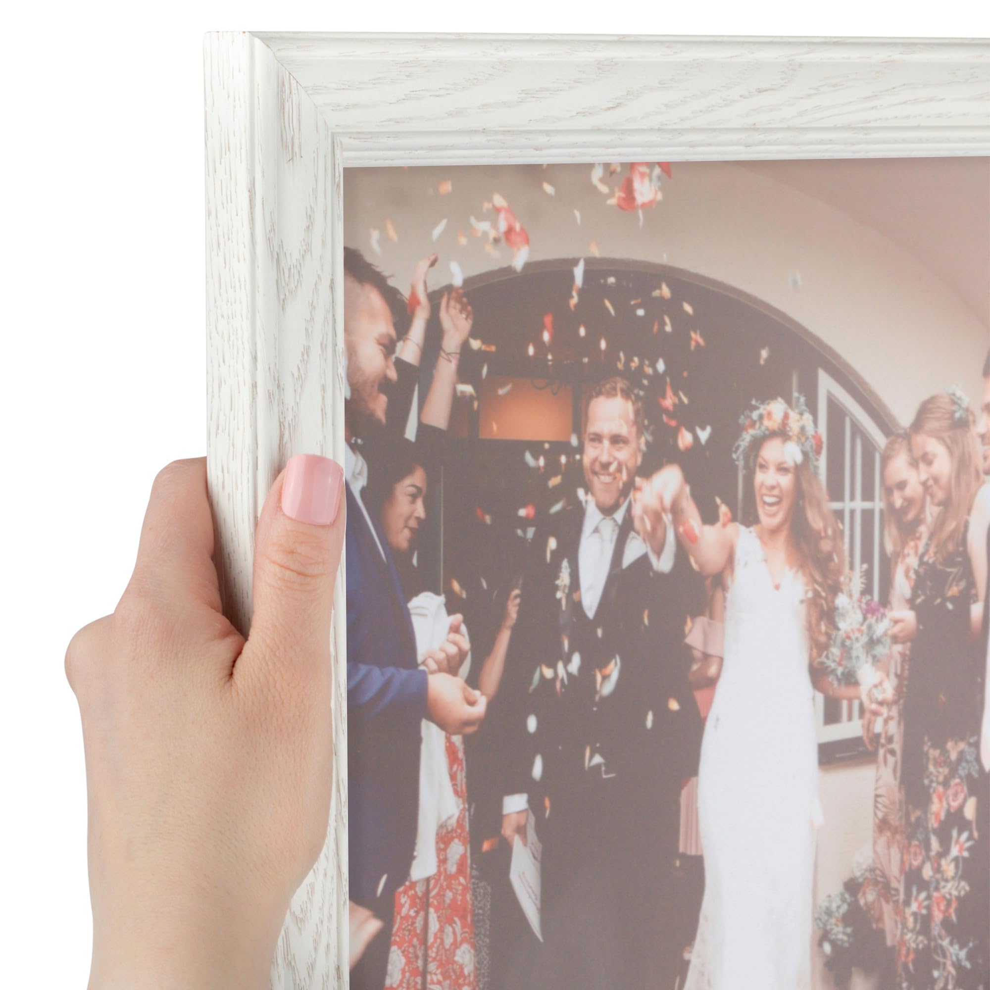 ArtToFrames 4x29 inch Off White Wash on Ash Wood Picture Frame, 2WOM0151-59504-475-4x29