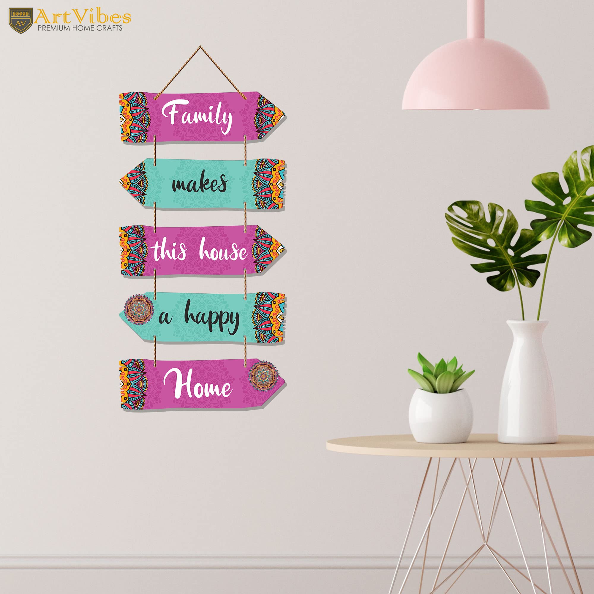 Artvibes Family Quotes Decorative Art MDF Wooden Wall Hanger for Living Room | Bedroom | Gift |Decorative Hangings for Home Dcor