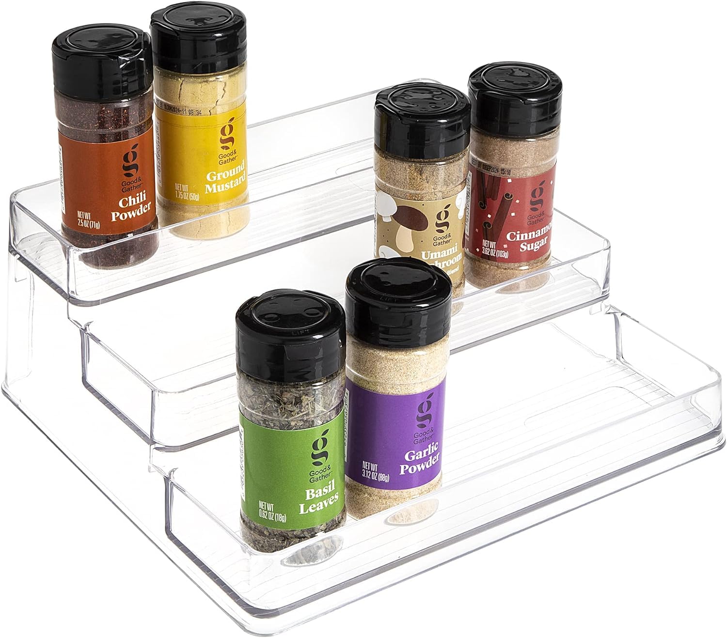 Ar Mall 3 Tier Plastic Clear Spice Rack Countertop, And Cabinet Storage And Spice Organizer For Kitchen, Bathroom, Bedroom, And 