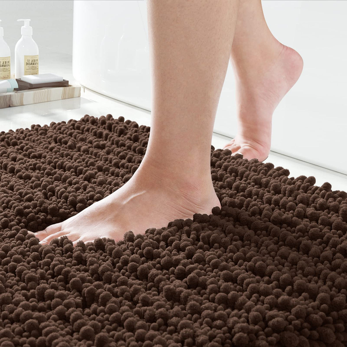 Yimobra Original Luxury Chenille Bath Mat, 36.2 X 24 Inches, Soft And Comfortable, Large Size, Super Absorbent And Thick, Non-Sl