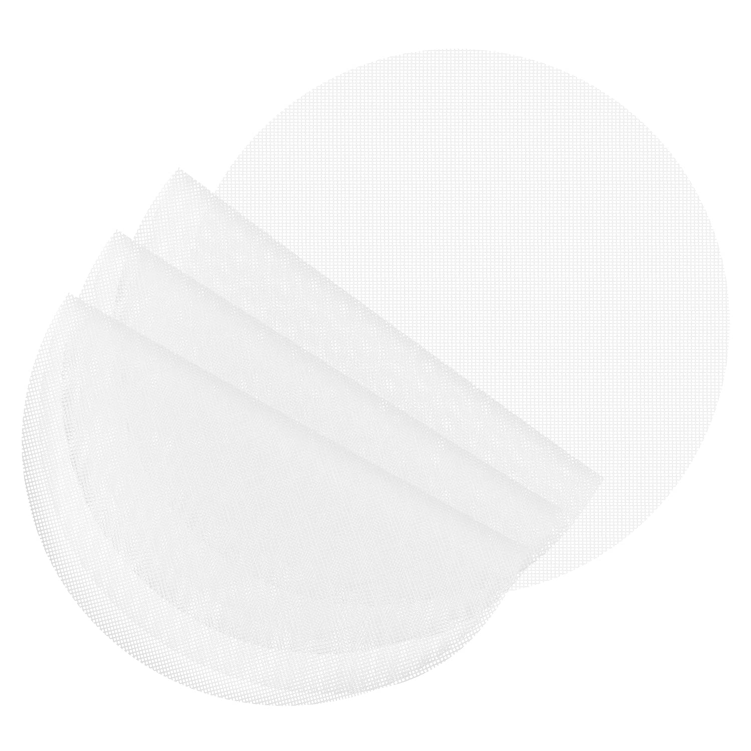 Onlykxy 10Pcs White Steamer Liners 34Cm/13.38Inch Round Non-Stick Silicone Mesh Mat Pad For Bamboo And Metal Steamer Steamed Bun